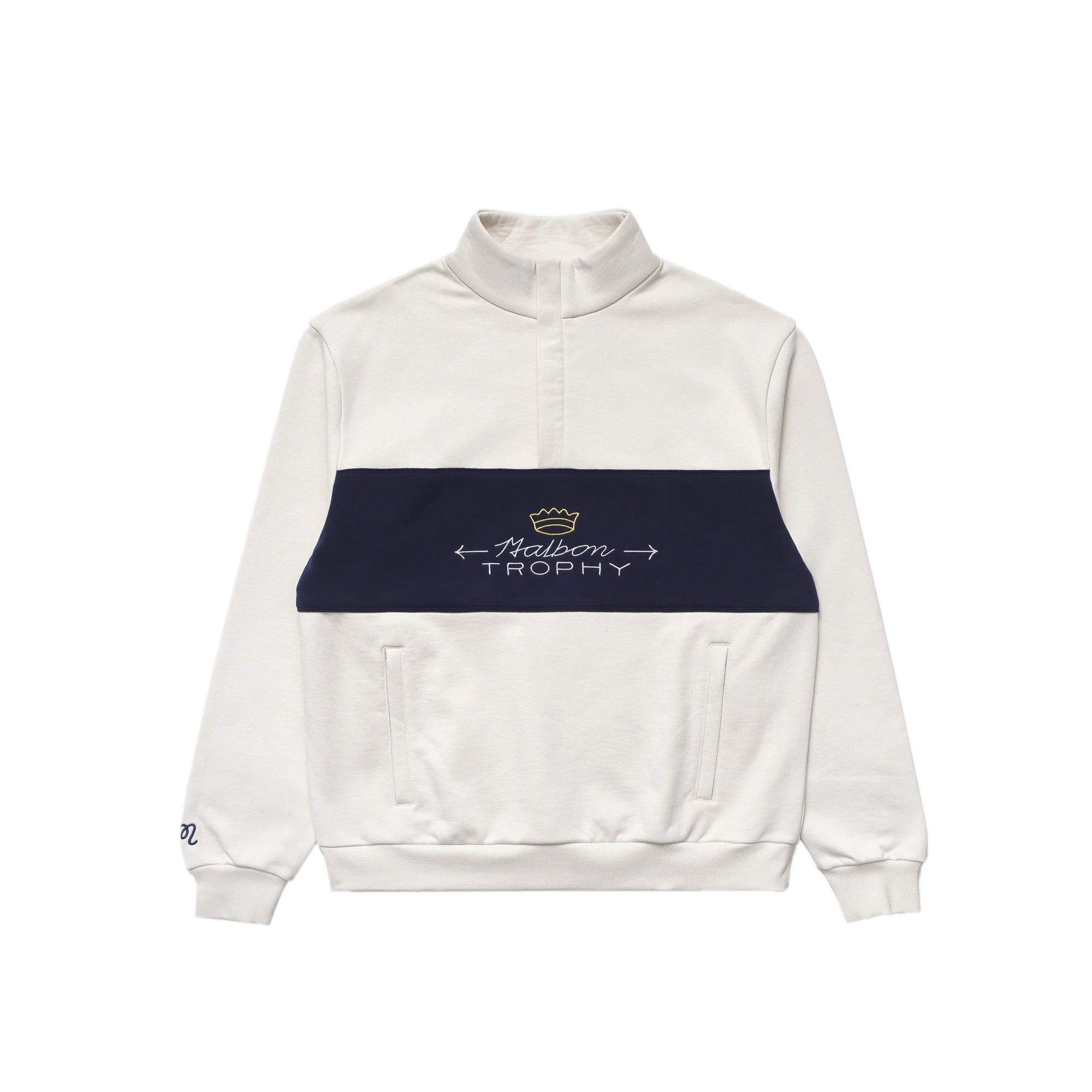 Malbon Golf Mens Trophy Quarter Zip Fleece Sweatshirt