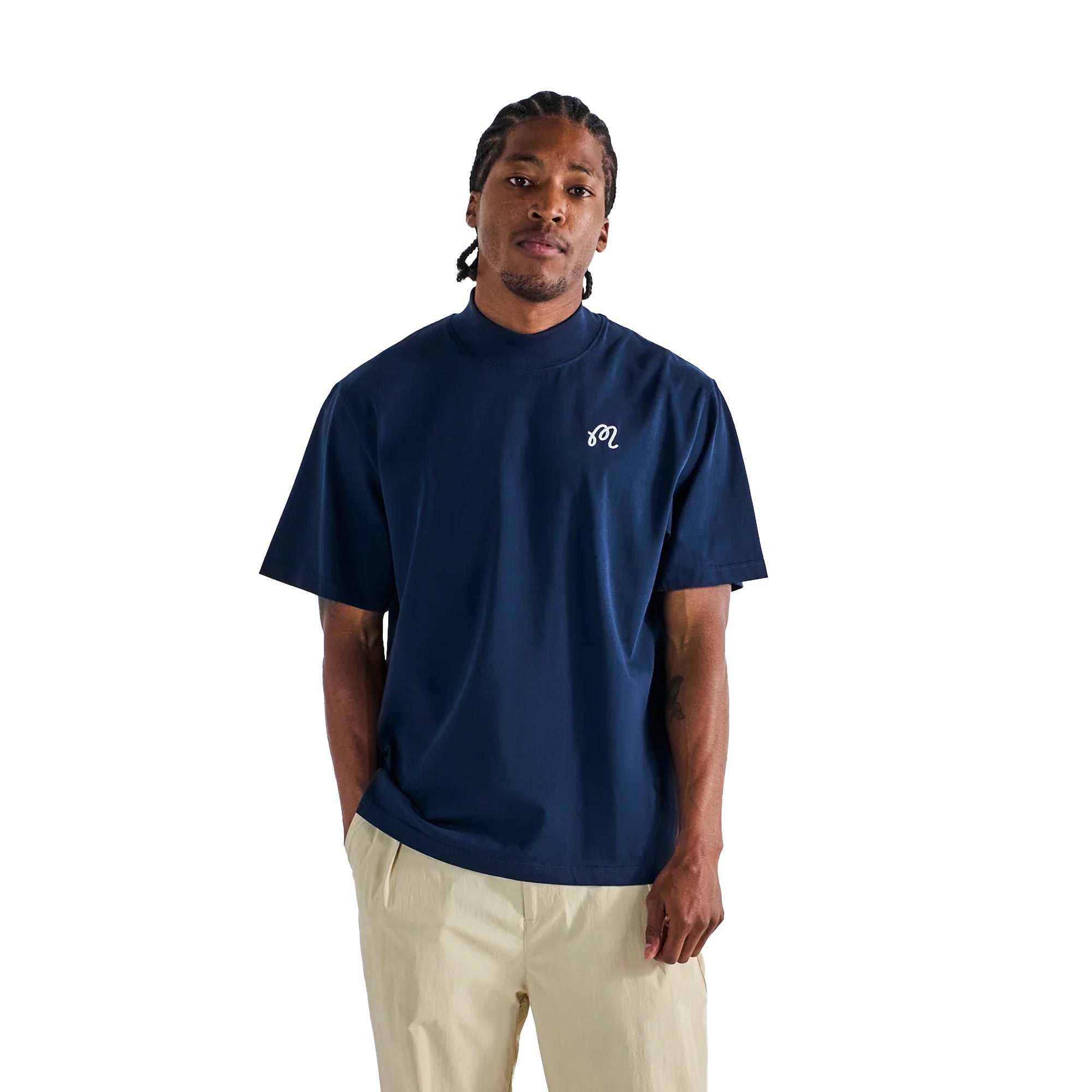 Malbon Golf Mens Mare Mockneck Tee