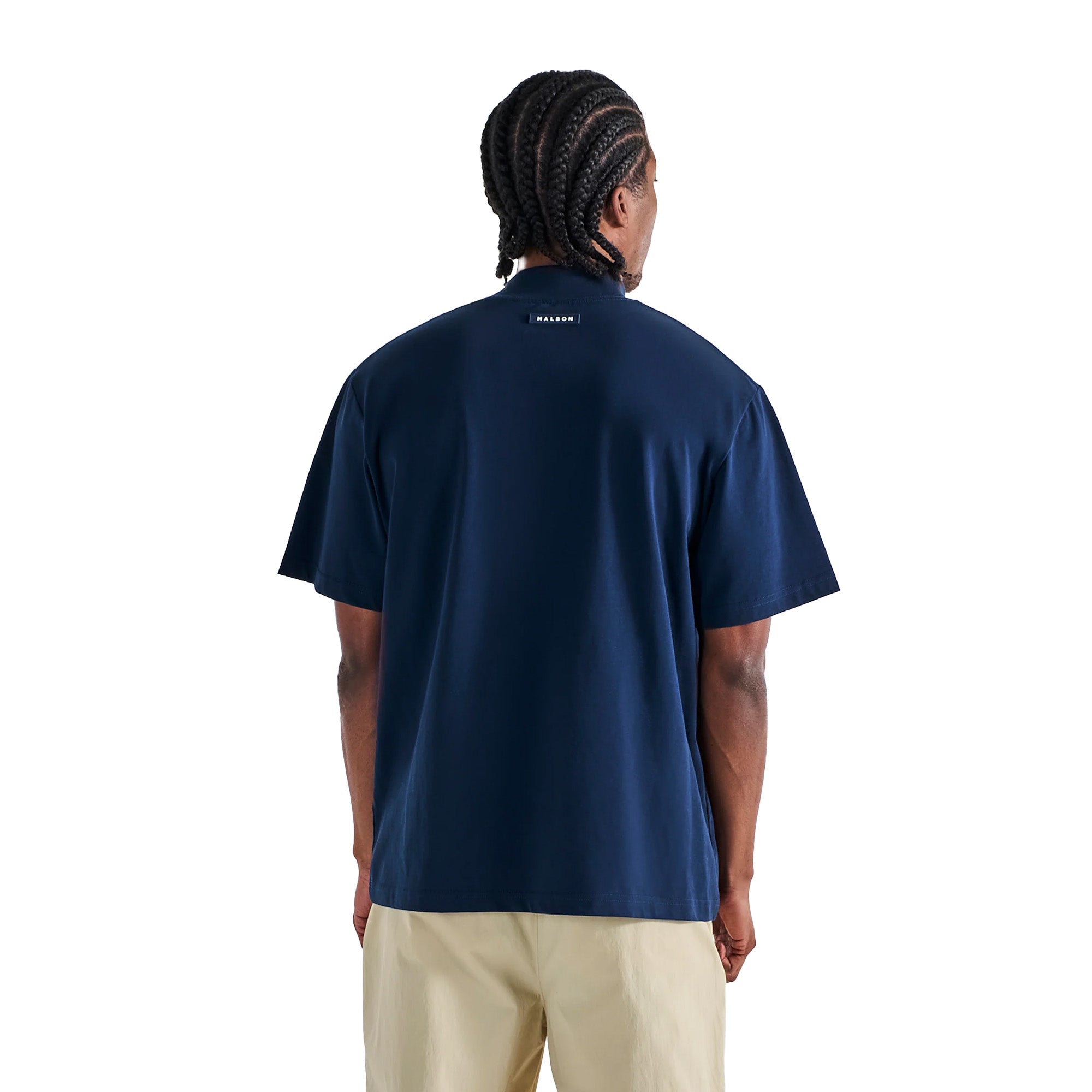 Malbon Golf Mens Mare Mockneck Tee