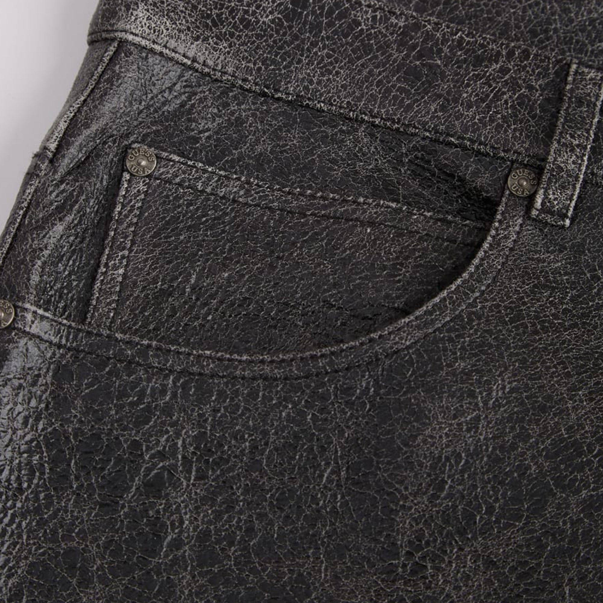 Guess USA Mens Crackle Leather Flare Pants