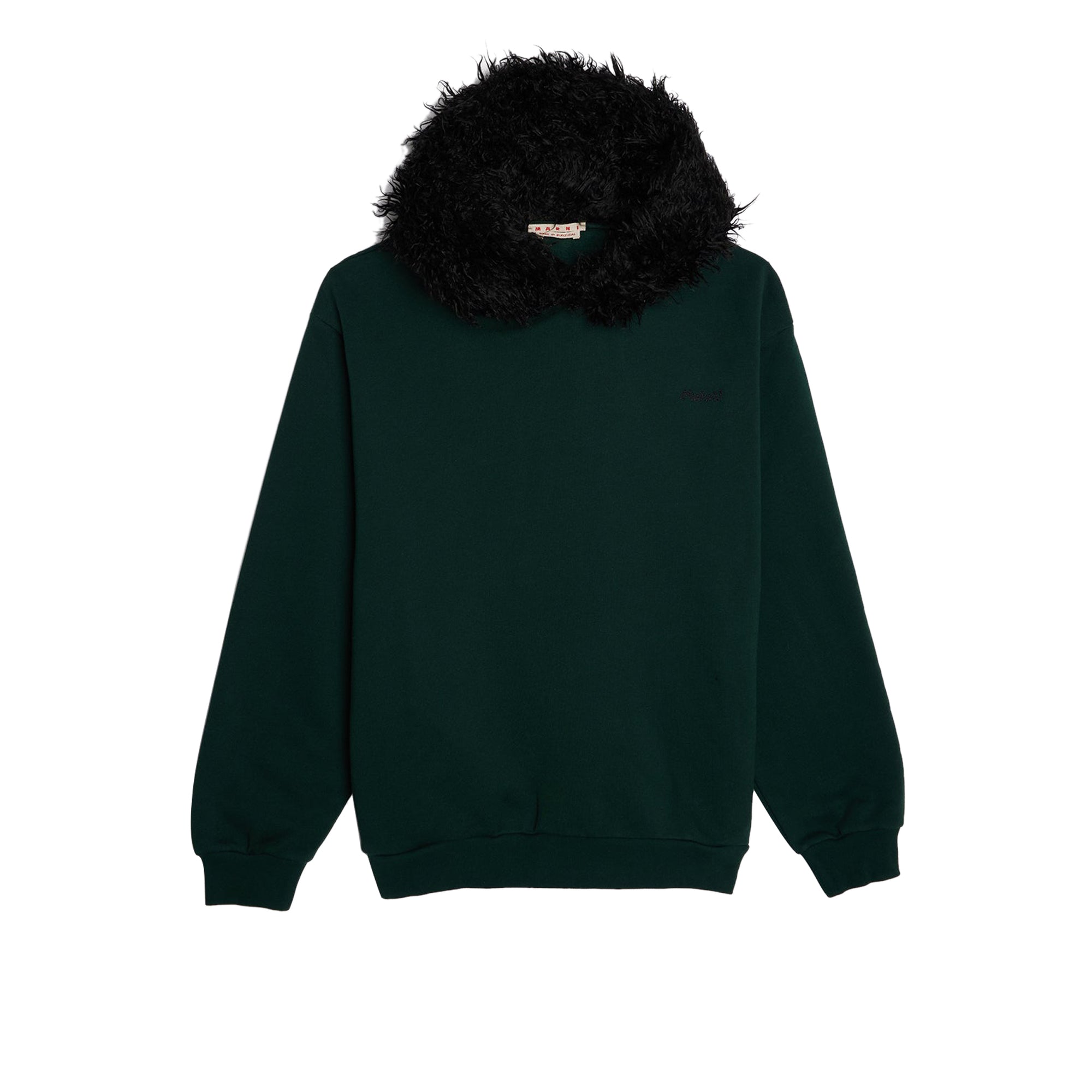 Marni Mens Faux Fur Oversized Hoodie