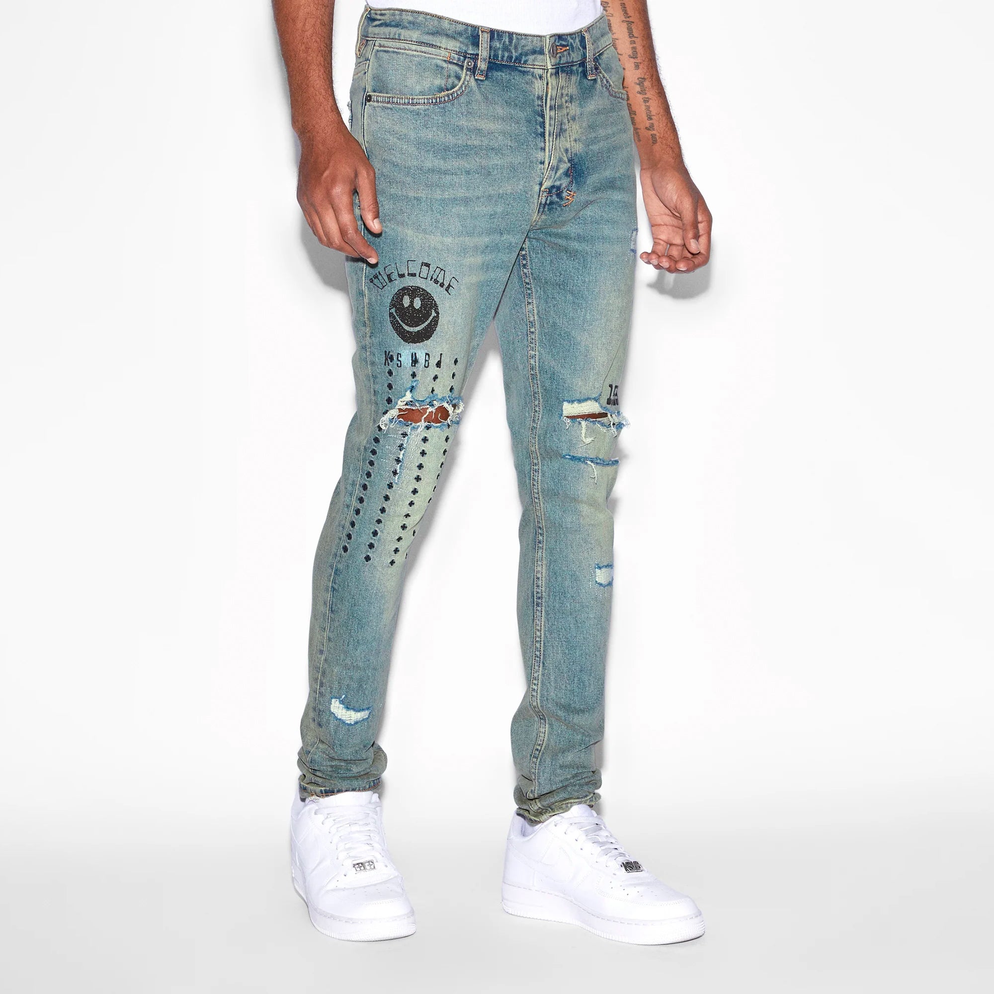 Ksubi Mens Van Winkle Throw Bak Trash Jeans