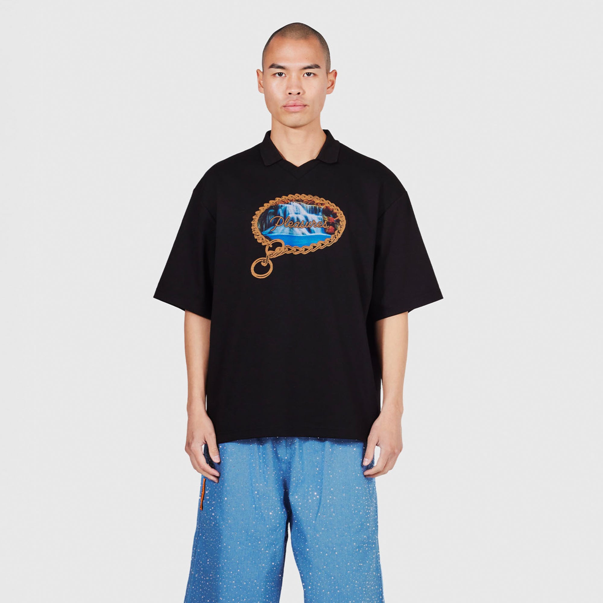 Pleasures Mens Submission Boxy Polo Shirt