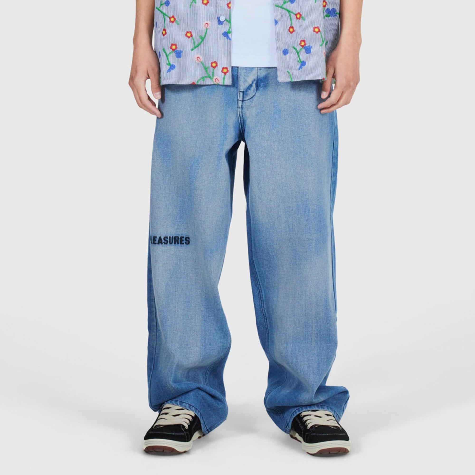 Pleasures Mens Oil Formula Baggy Jeans
