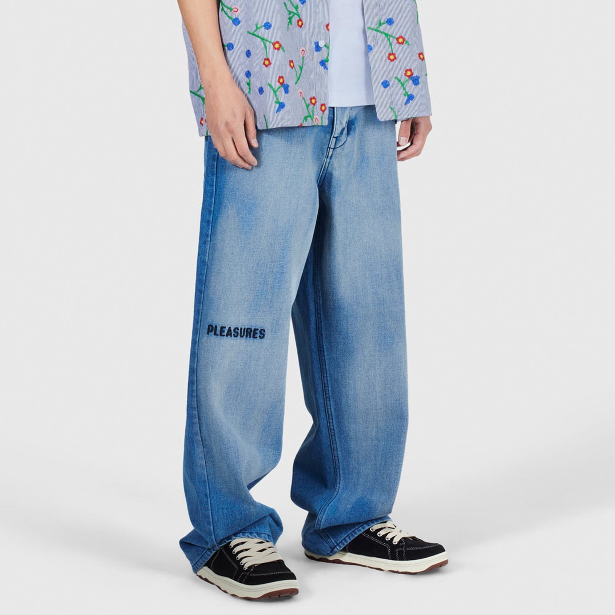 Pleasures Mens Oil Formula Baggy Jeans