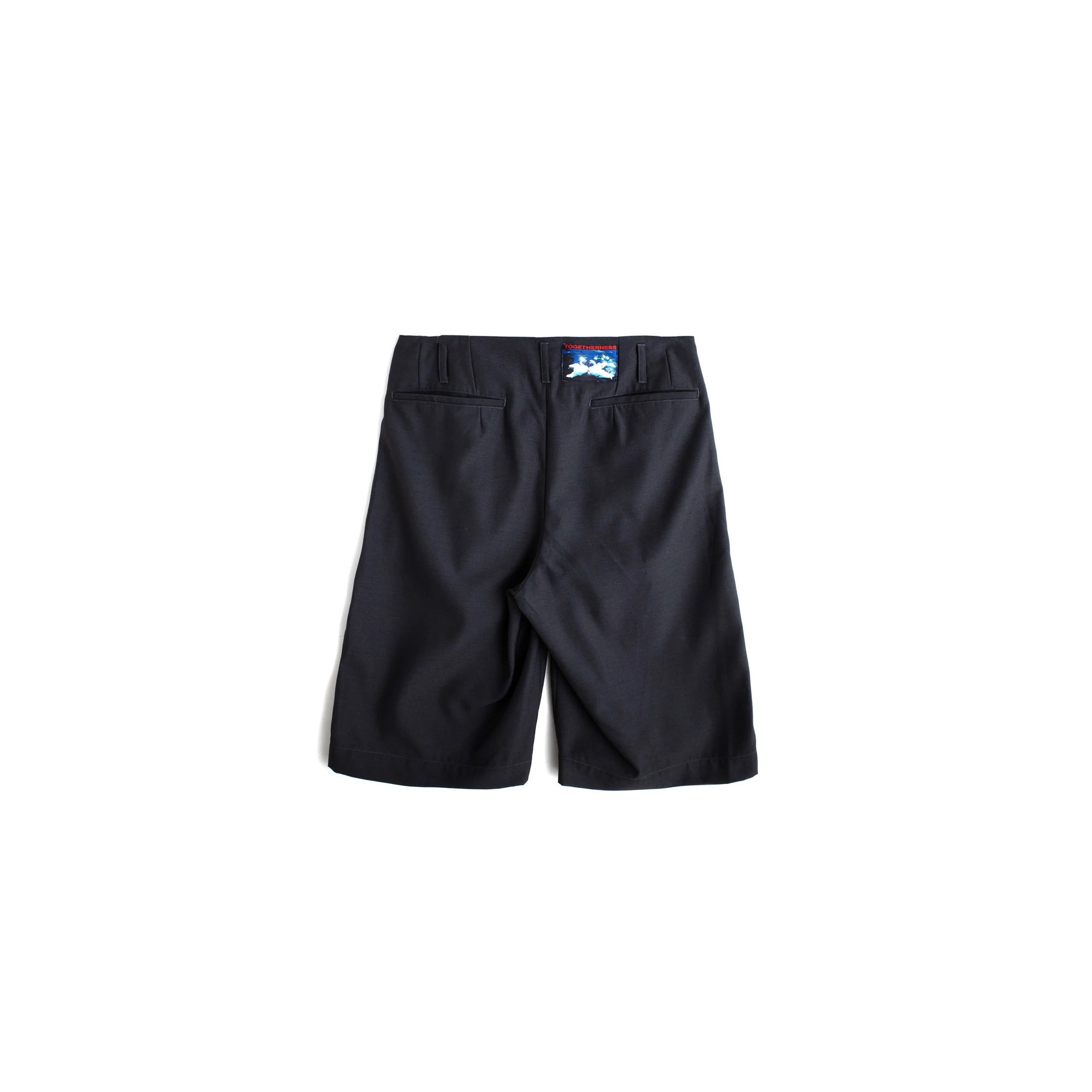 black shorts on a white background
