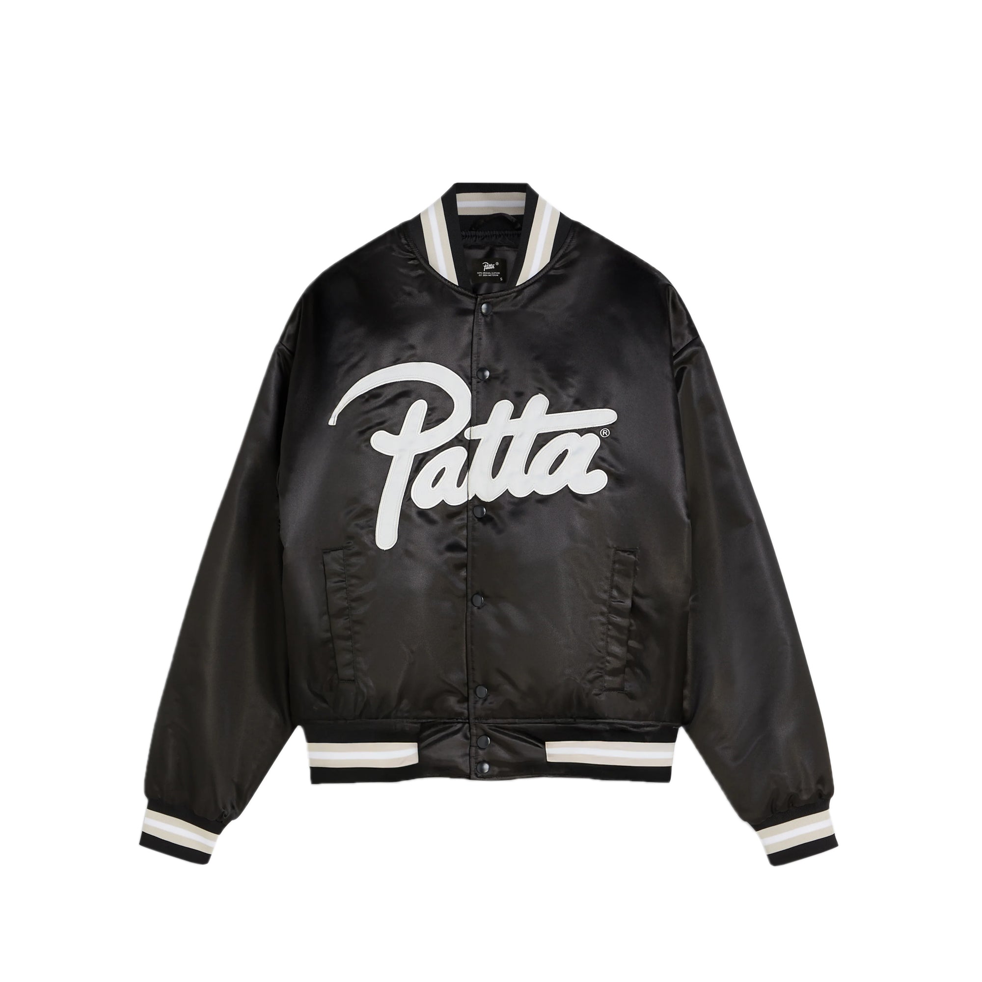 Patta Mens Script Logo Satin Varsity Jacket