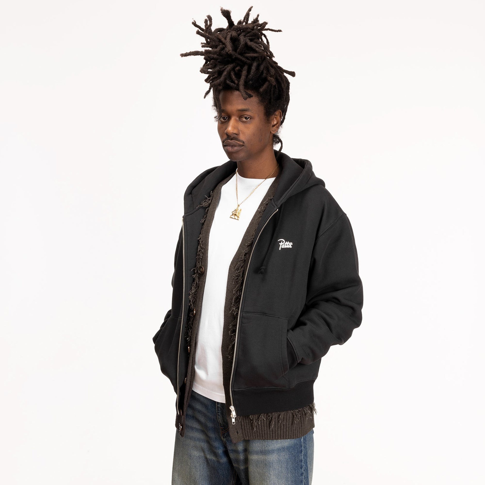 Patta Mens Classic Zip Up Hooded Sweater