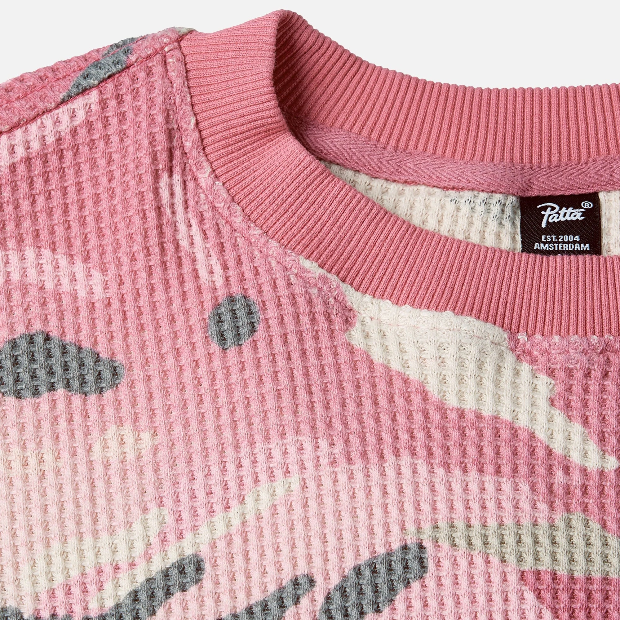 Patta Mens Cactus Flower Camo Waffle LS Tee