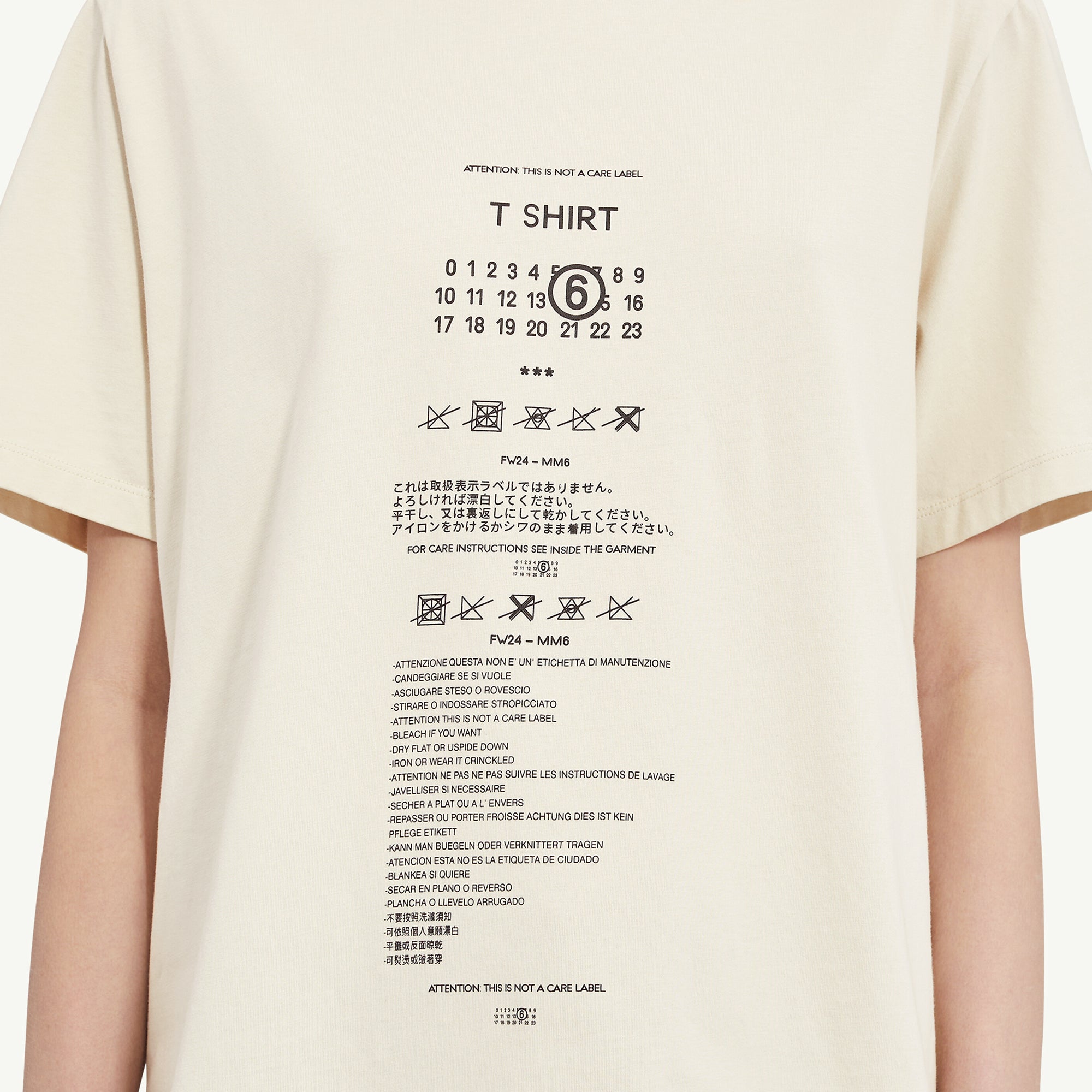 MM6 Maison Margiela Womens Care Label Print Tee