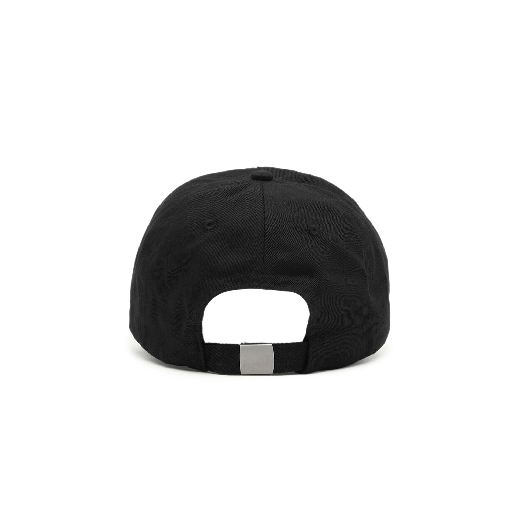 black and white hat on a white background