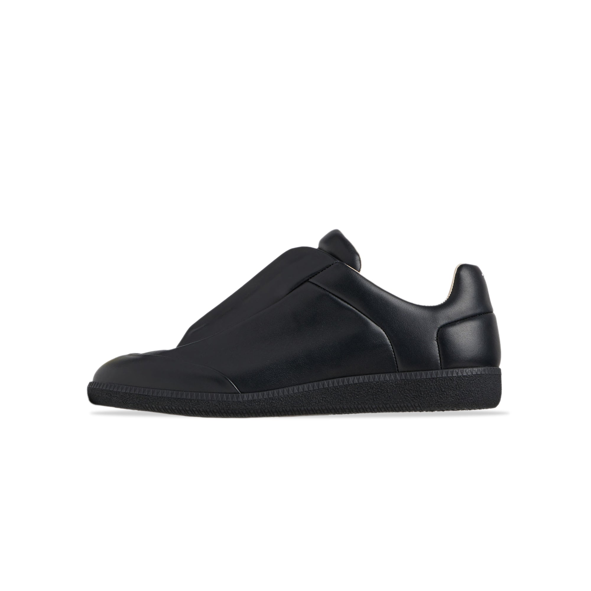 black sneakers on a white background