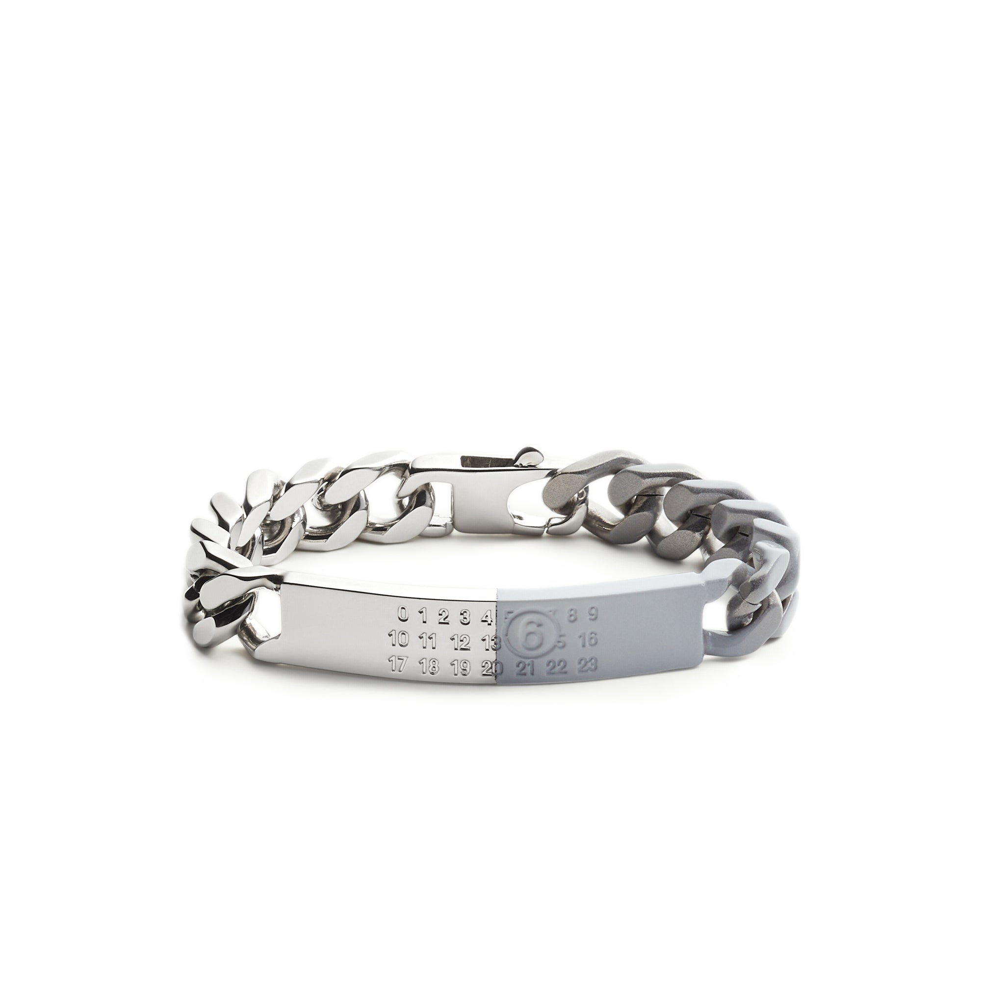 MM6 Maison Margiela Minimal Logo ID Tag curb Bracelet