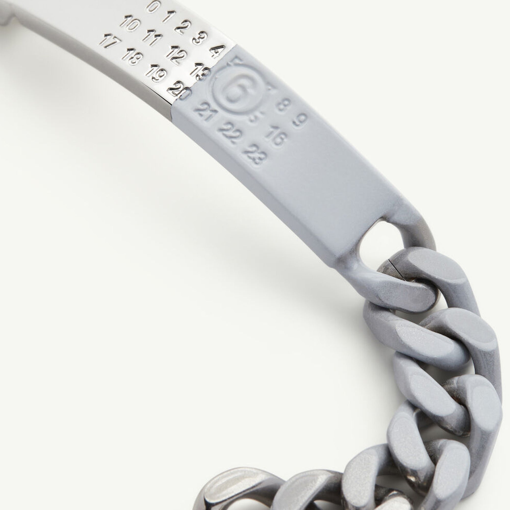 MM6 Maison Margiela Minimal Logo ID Tag curb Bracelet
