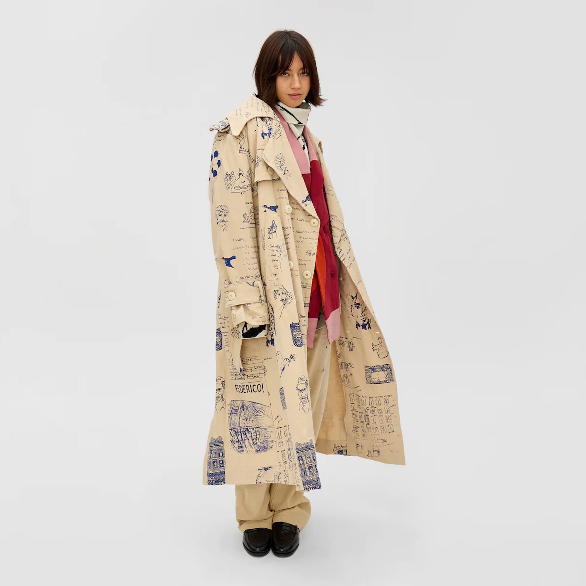 Kidsuper Mens Doodles Topcoat