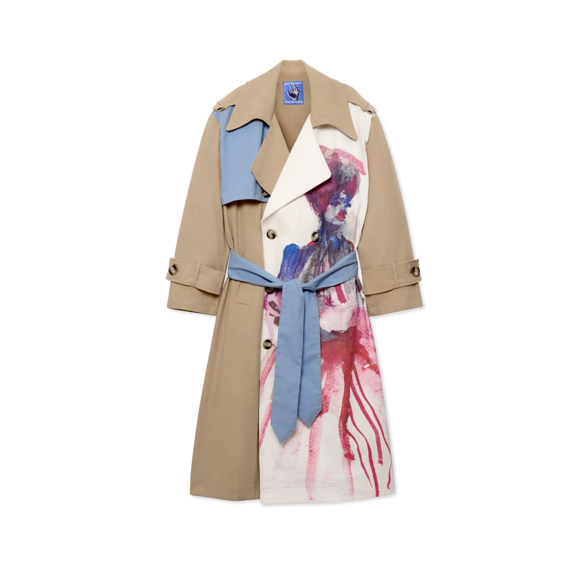 Kidsuper Mens Painted Girl Trench Coat