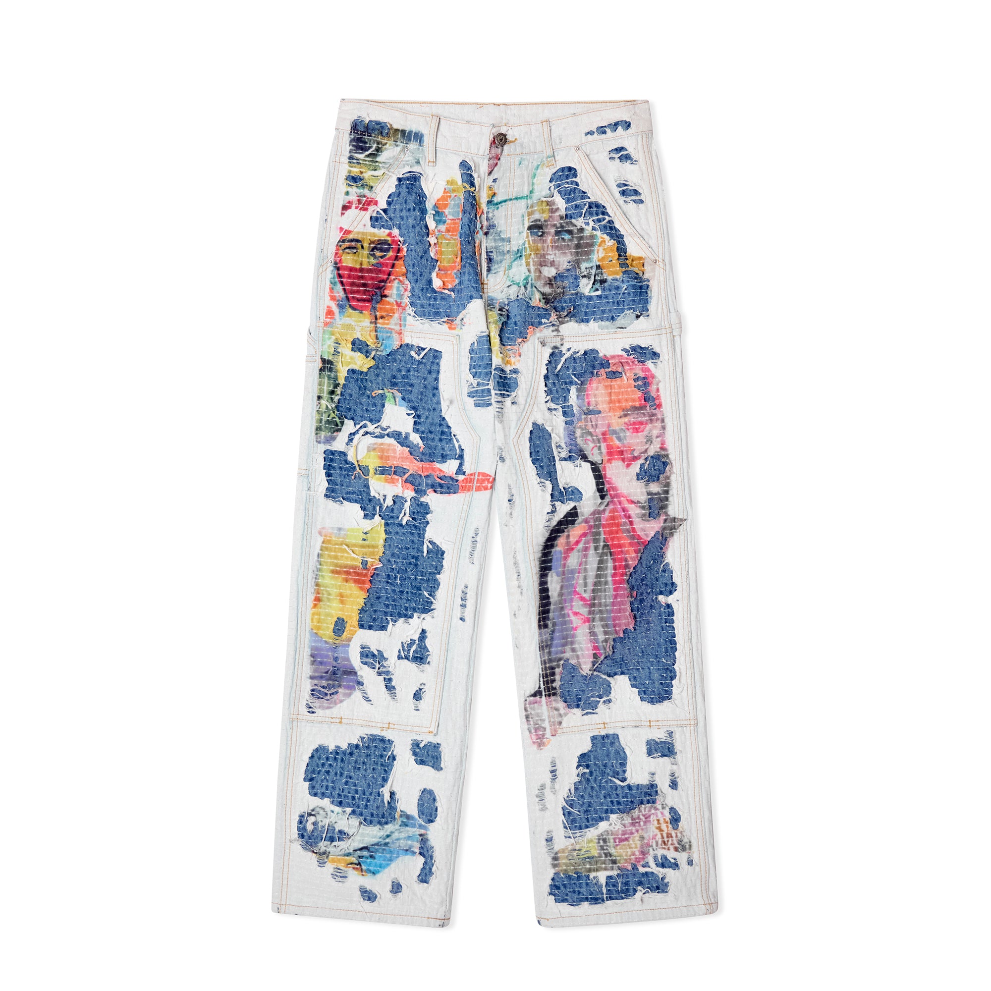 Kidsuper Mens Boro Stitched Double Knee Pant