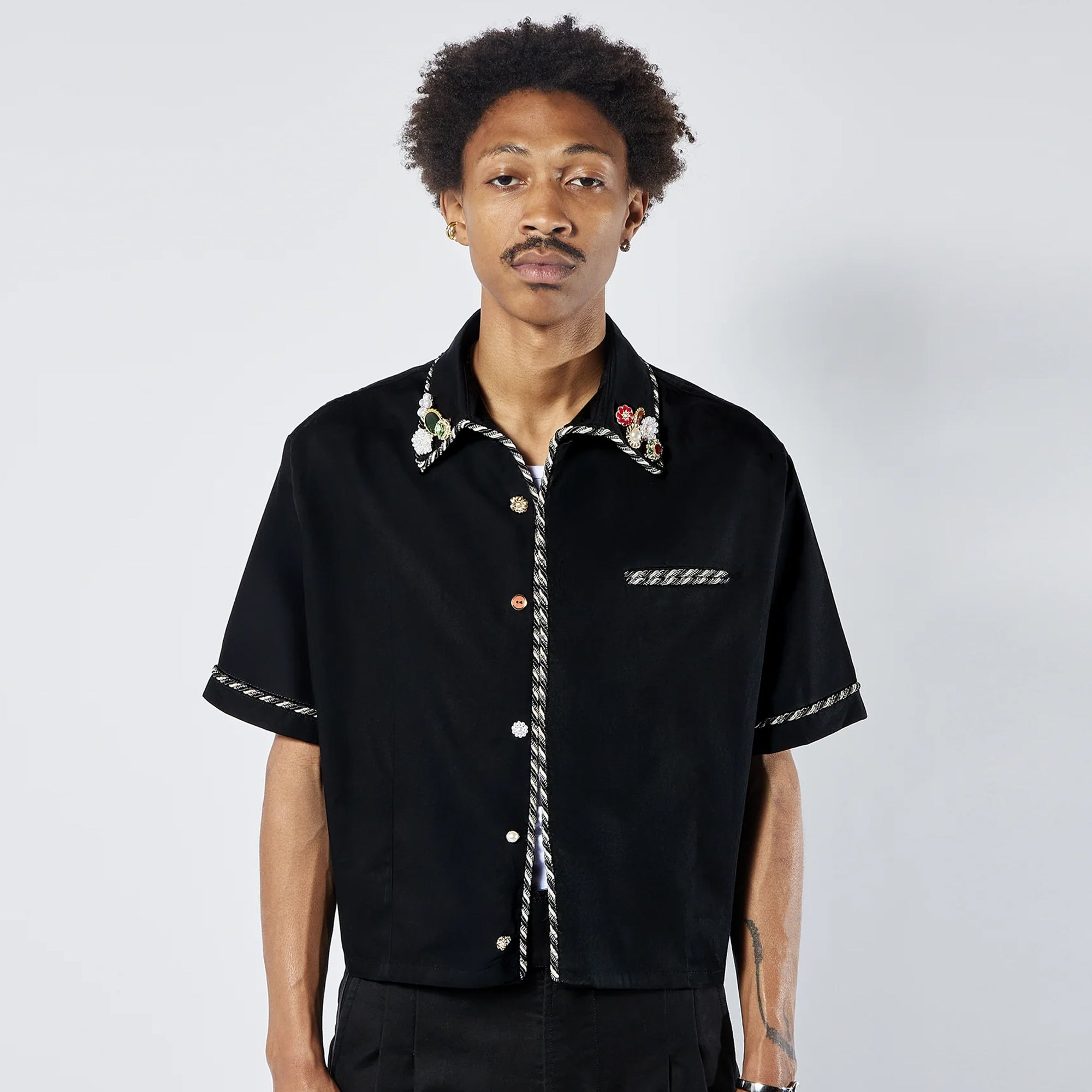Kody Phillips Mens Embellished Shortsleeve Lasso  Shirt