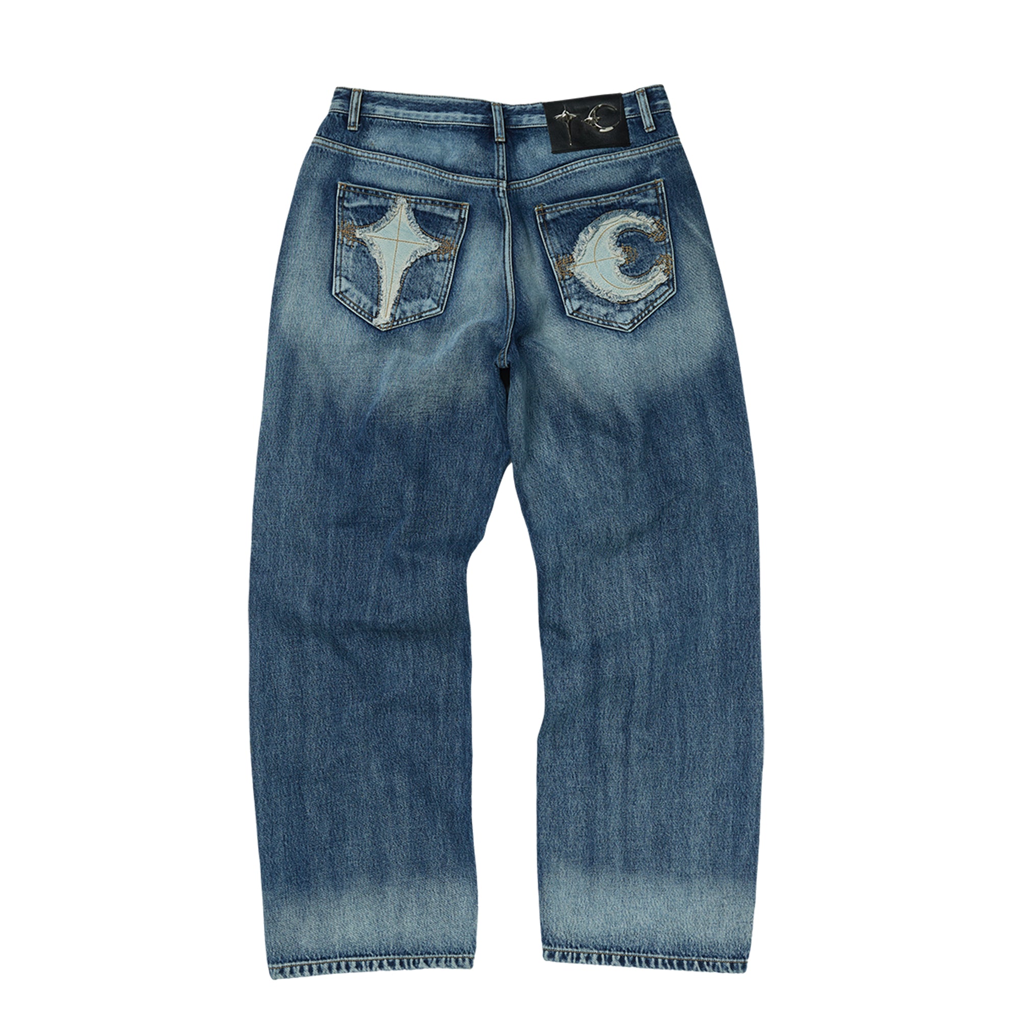 Thug Club Mens Bone Leather Denim Pants