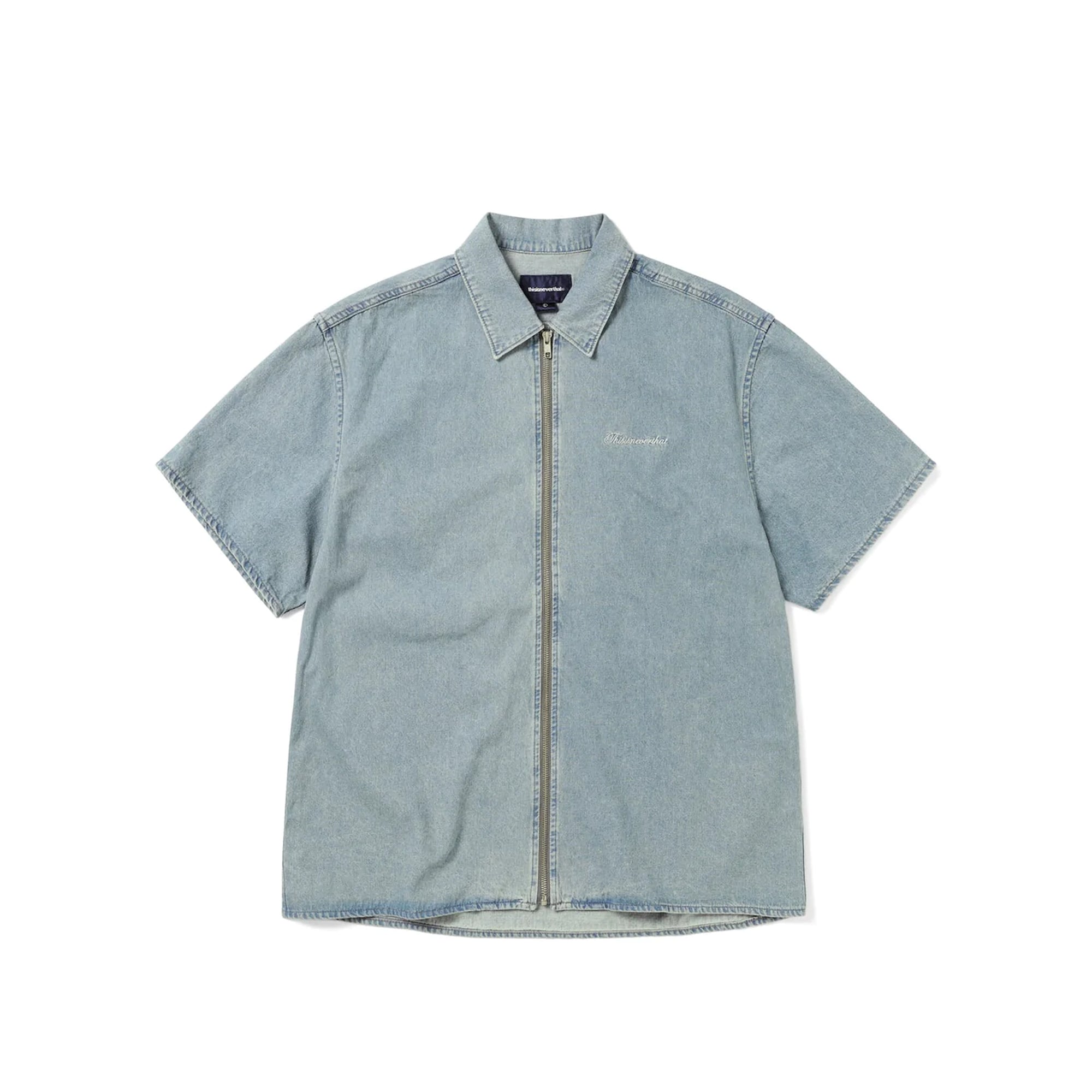 Thisisneverthat Mens Washed Denim Zip Shirt