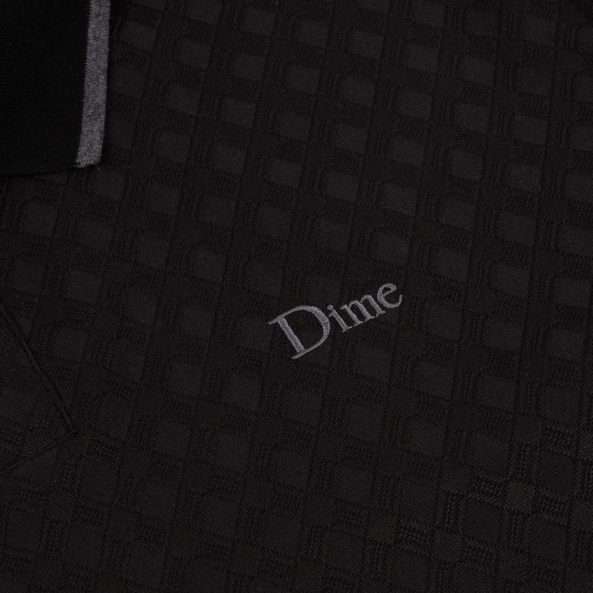 Dime Mens Jacquard Long Sleeve Polo Shirt