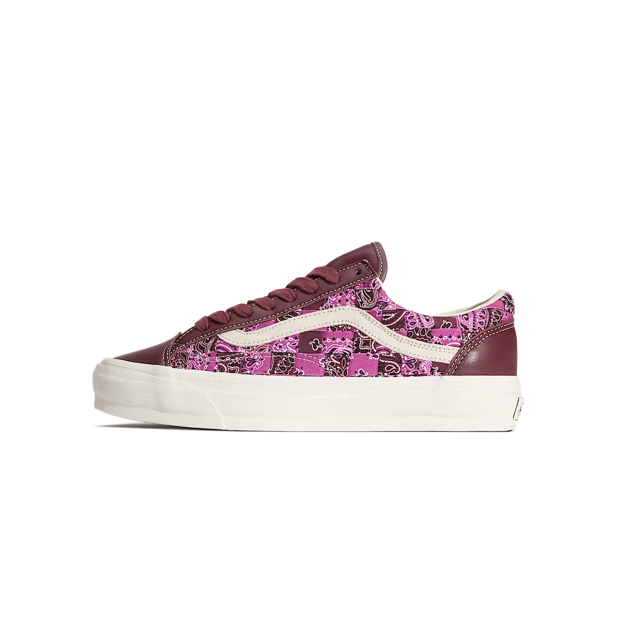 maroon pink off-white Bandana Port Sneakers on a white background