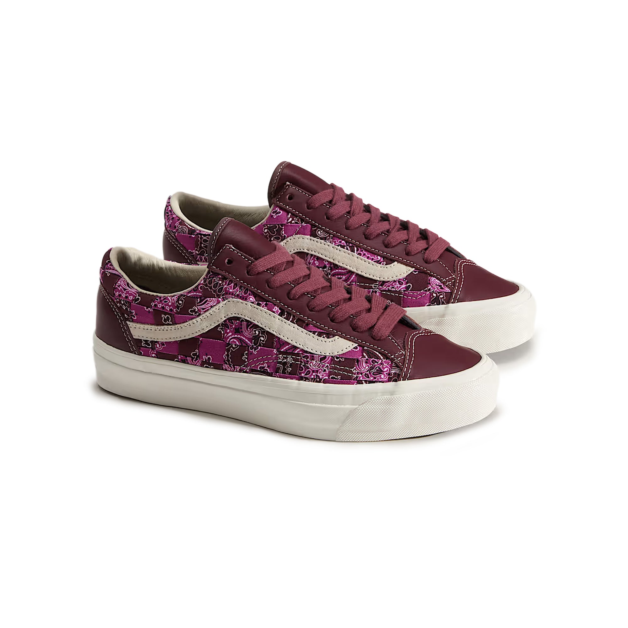 maroon pink off-white Bandana Port Sneakers on a white background