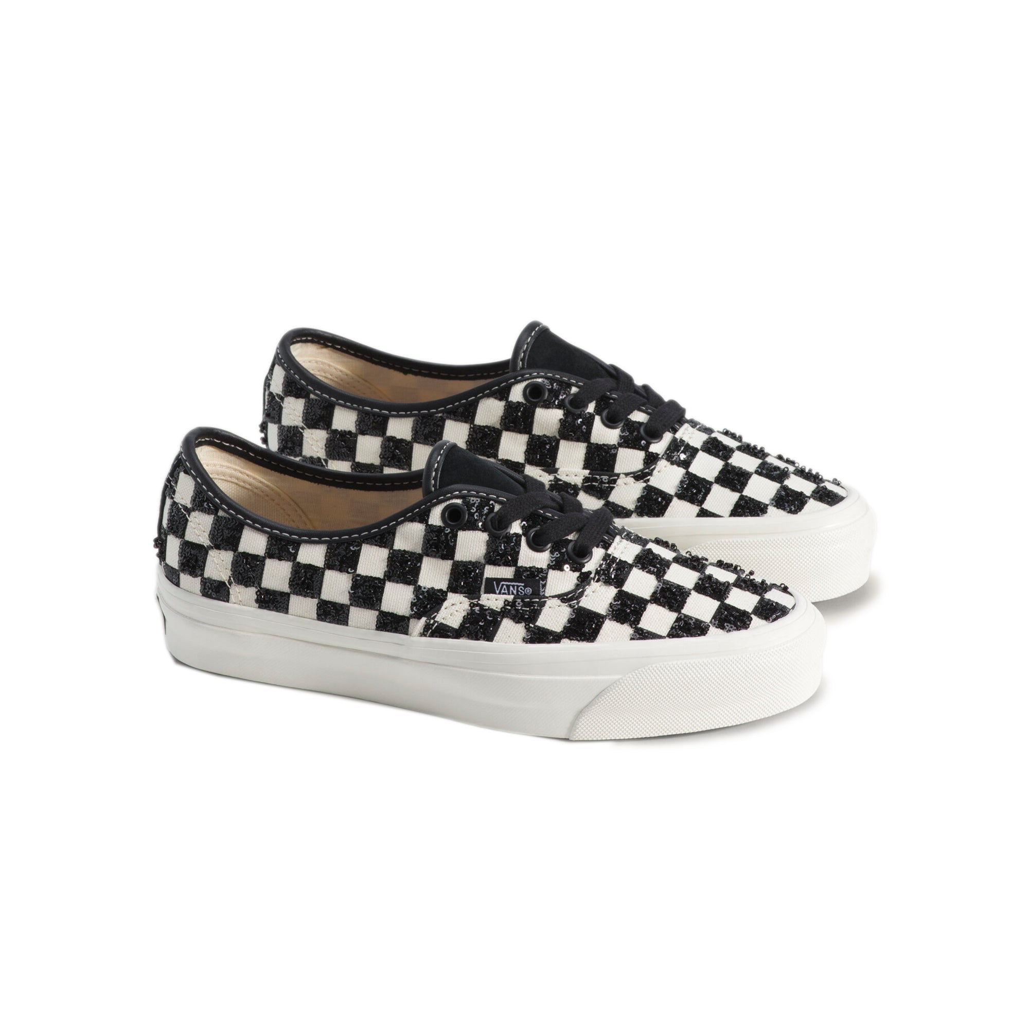 Checkerboard Black Sneakers on a white background