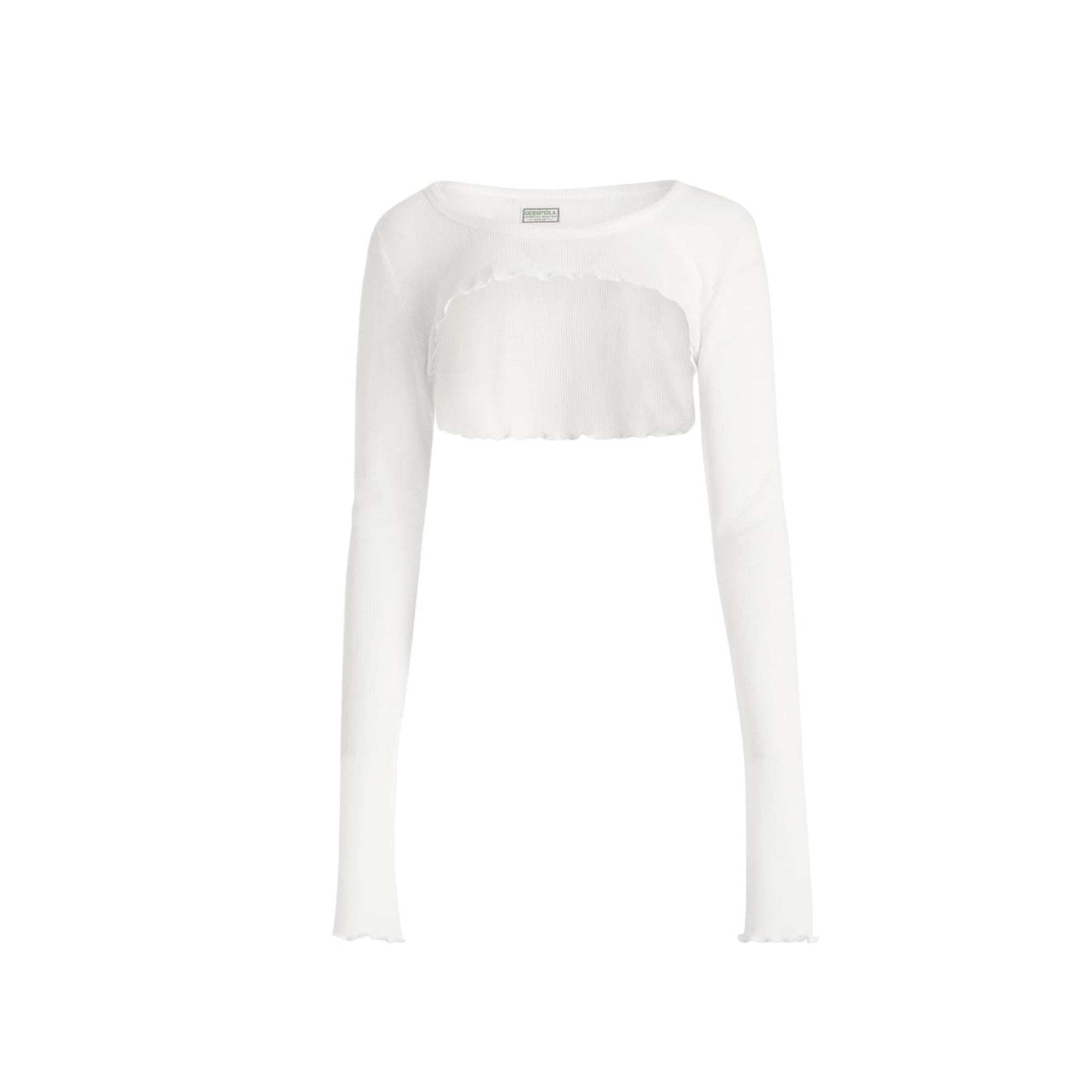 Guess USA Womens Aged Waffle Crop Top