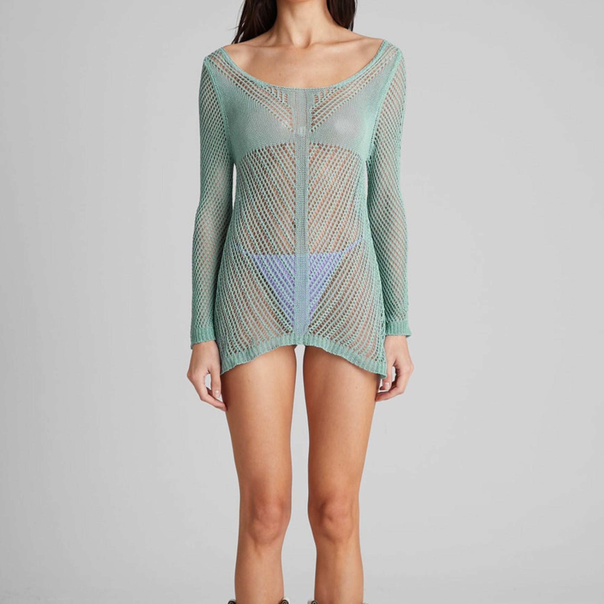 Guess USA Womens Washed Mesh Sweater