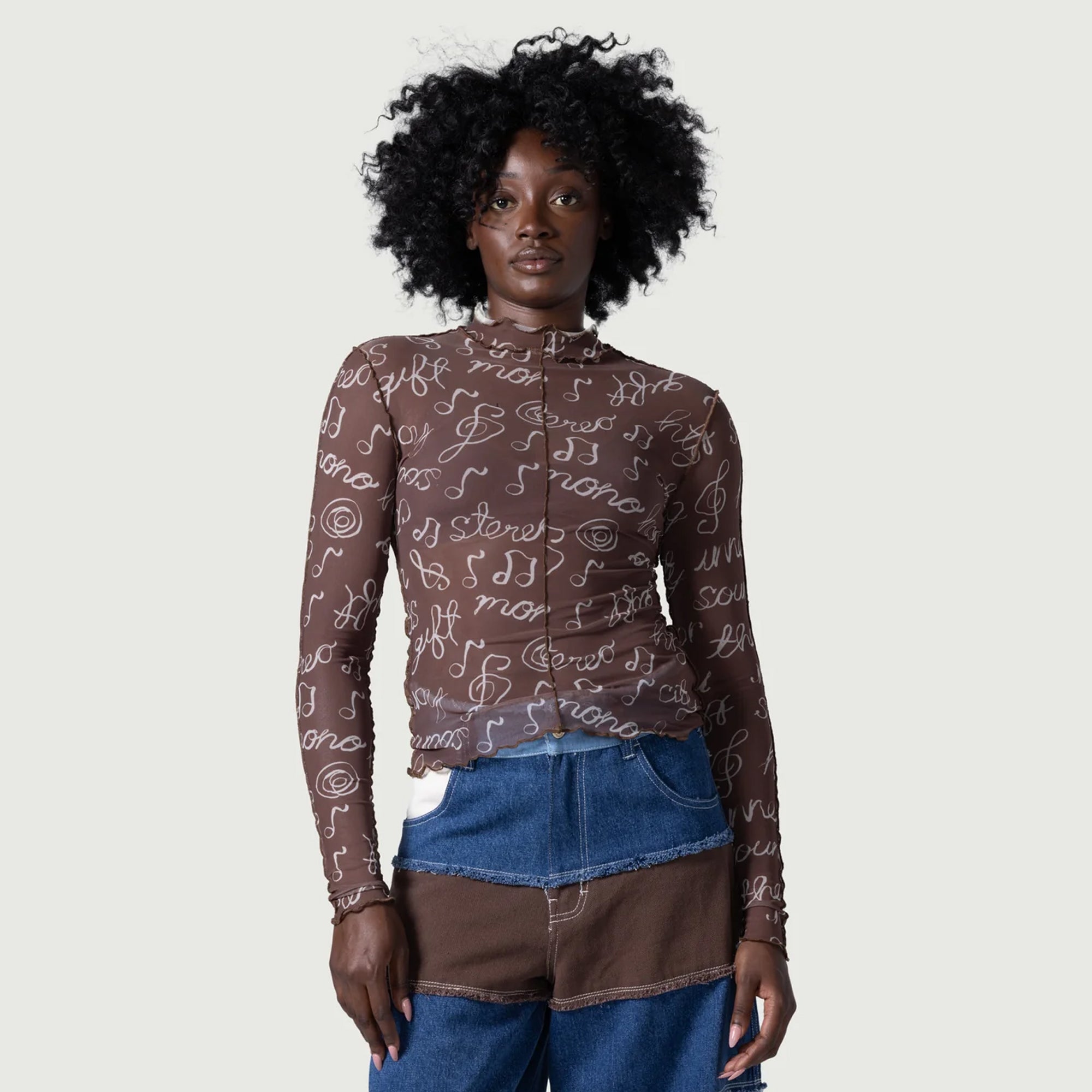 Honor The Gift Womens Honor Lettuce Mock Neck Shirt