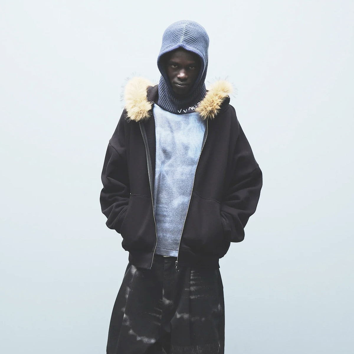 Jungles Mens Fur Trim Hoodie