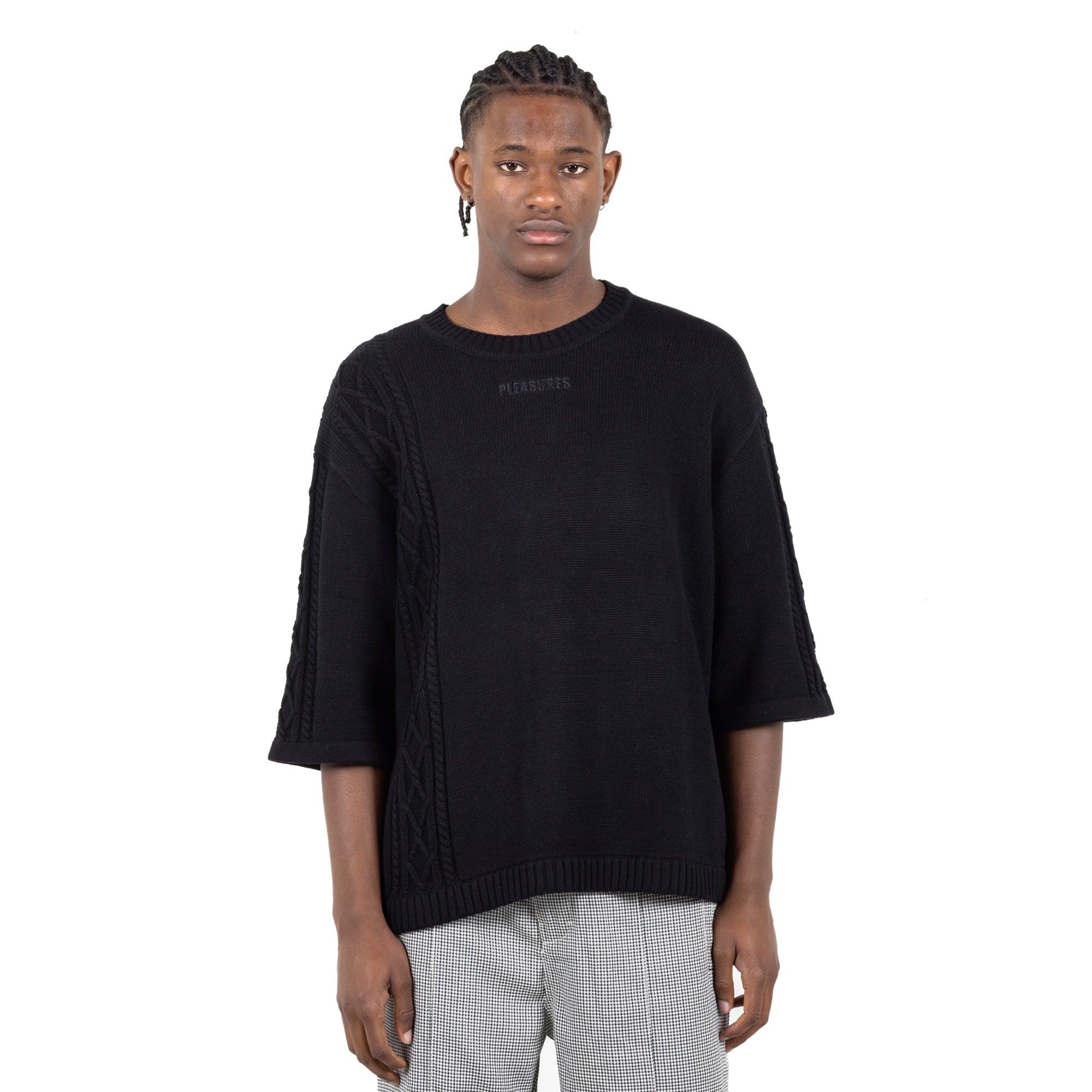 Pleasures Mens Charlie Mock Neck Knit Shirt