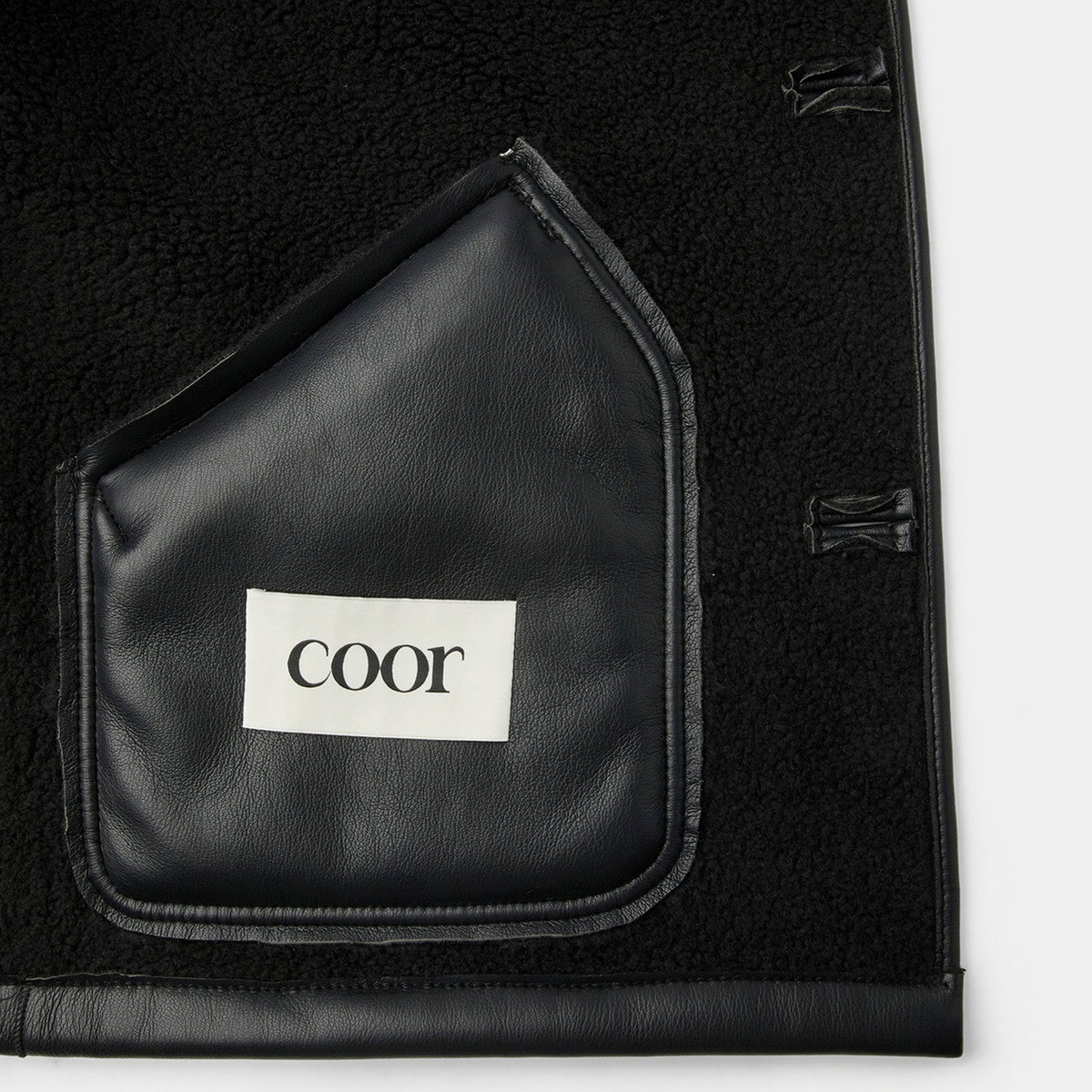 Coor Mens Linking Binding Fake Shearling Half Coat