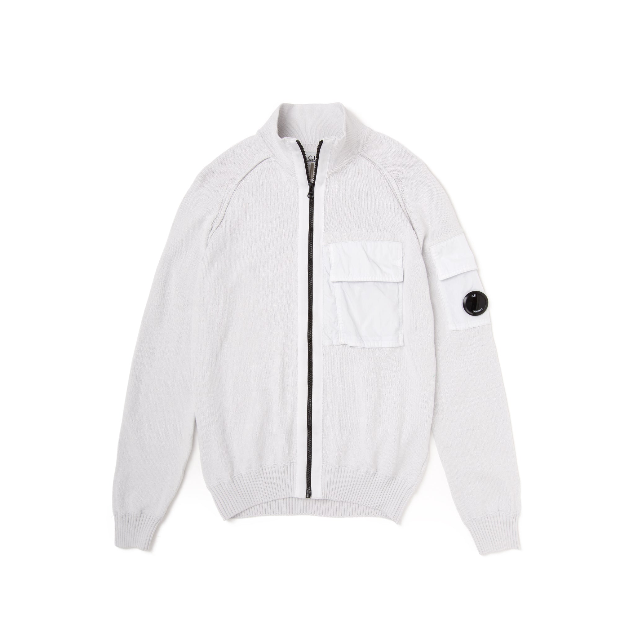 CP Company Mens Cotton Mixed Contrast Pockets Zip Sweater