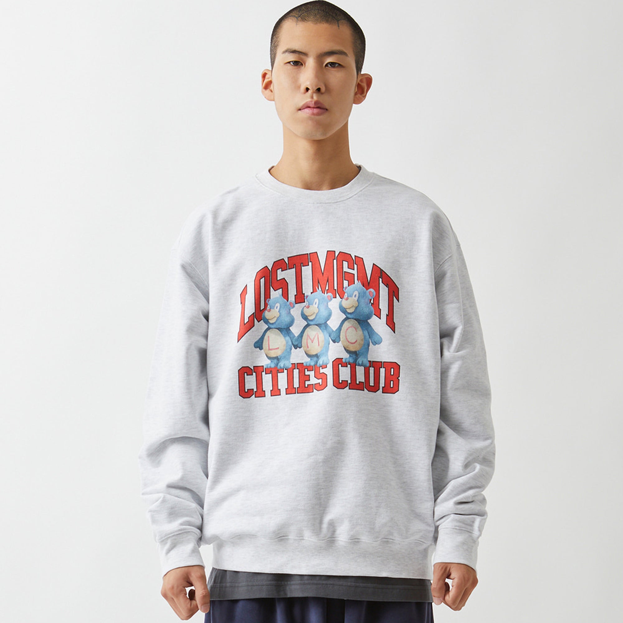 LMC Mens Bear Athletic Sweatshirt 'Light Heather Grey'