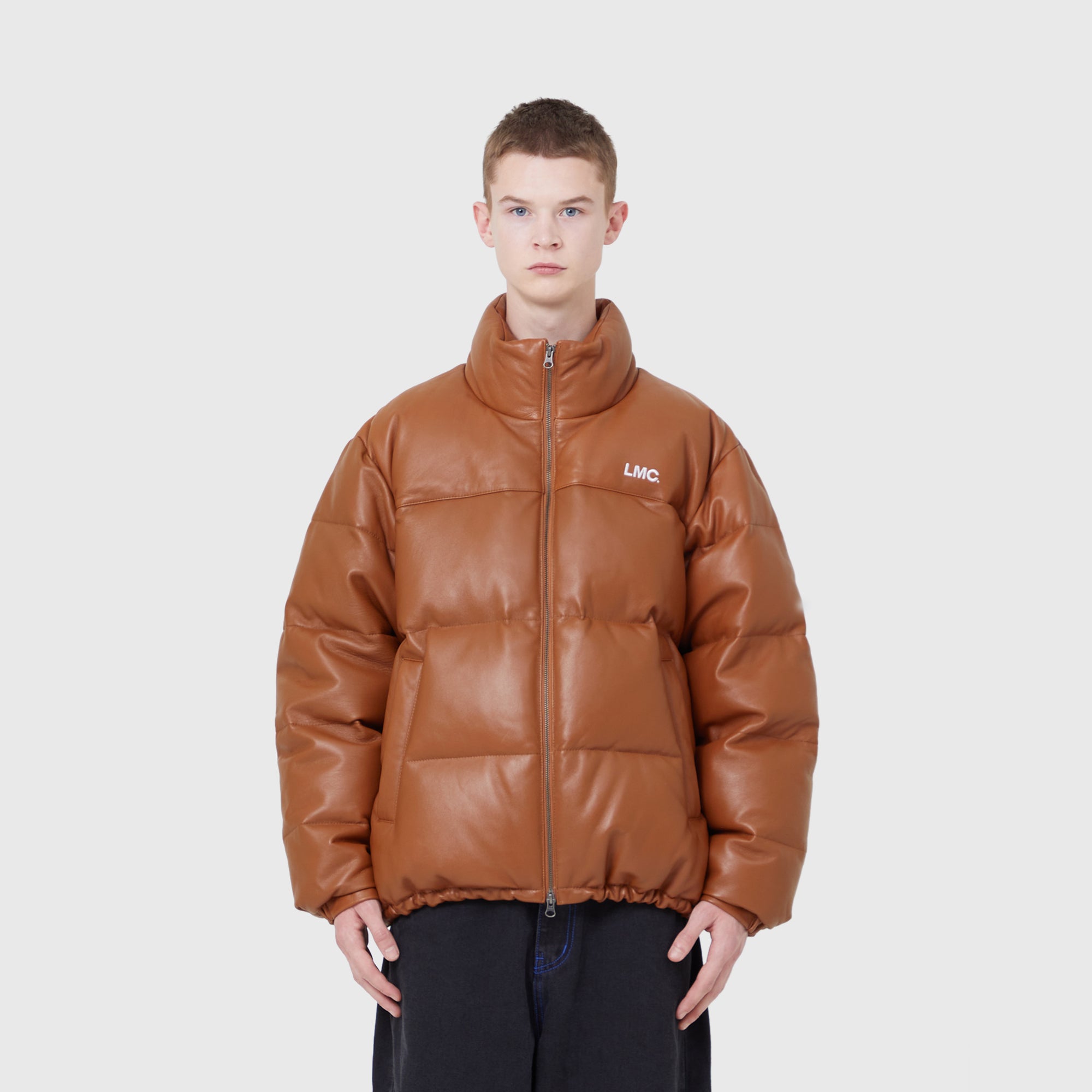 Lost Management Cities Mens OG Leather Puffer Duck Down Parka