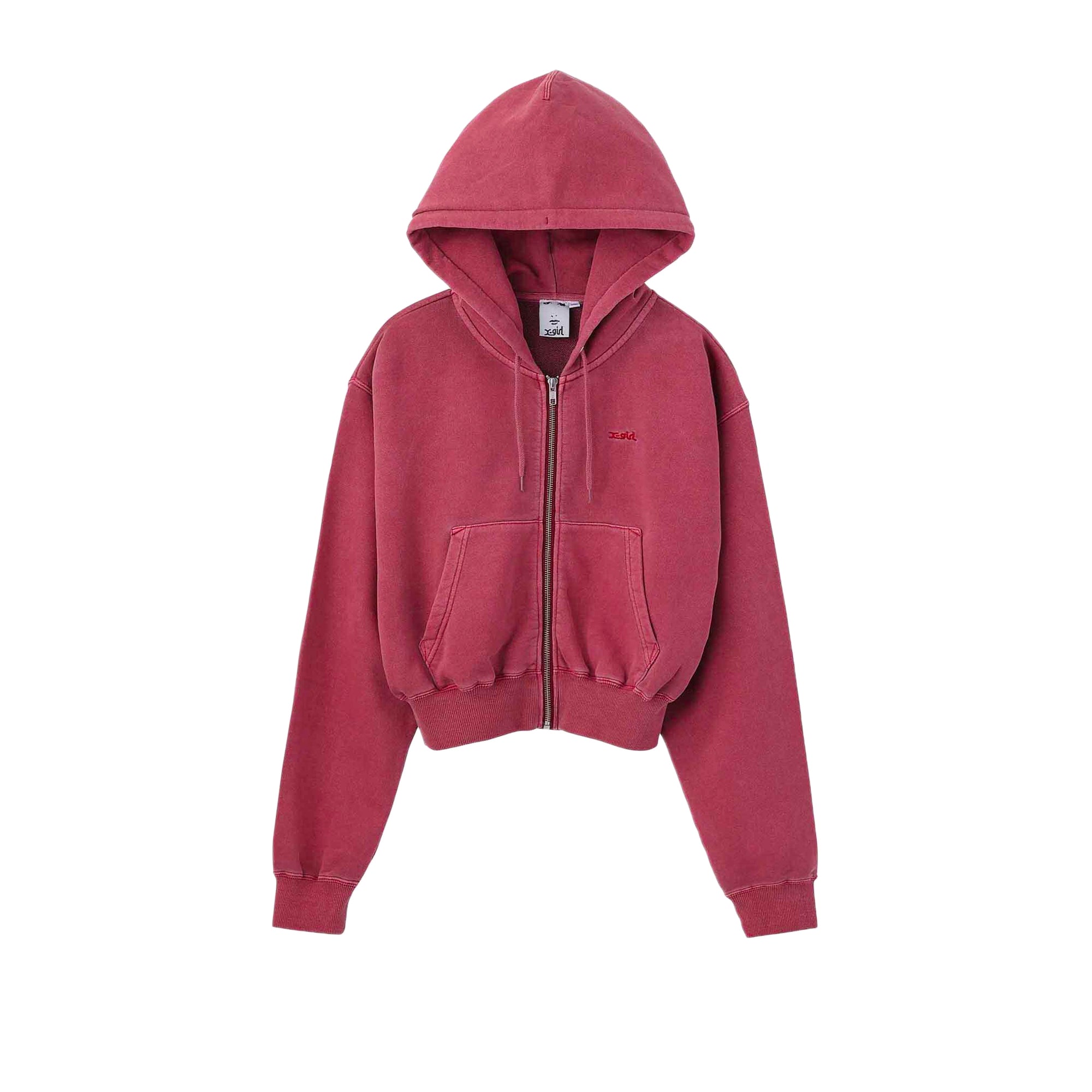 X Girl Womens Pigment Dyed Zip Up Hoodie