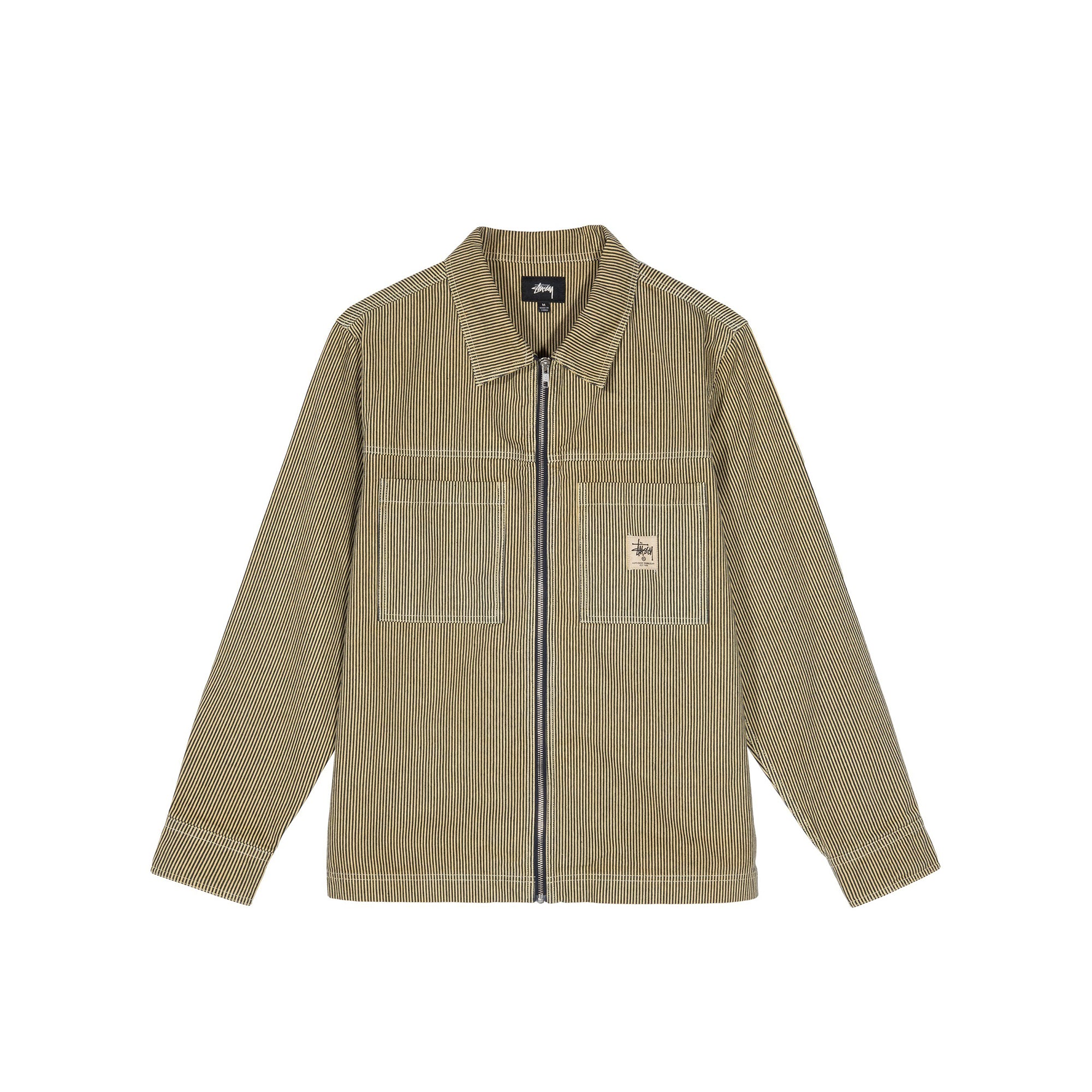 STUSSY OVERDYED HICKORY ZIP SHIRT
