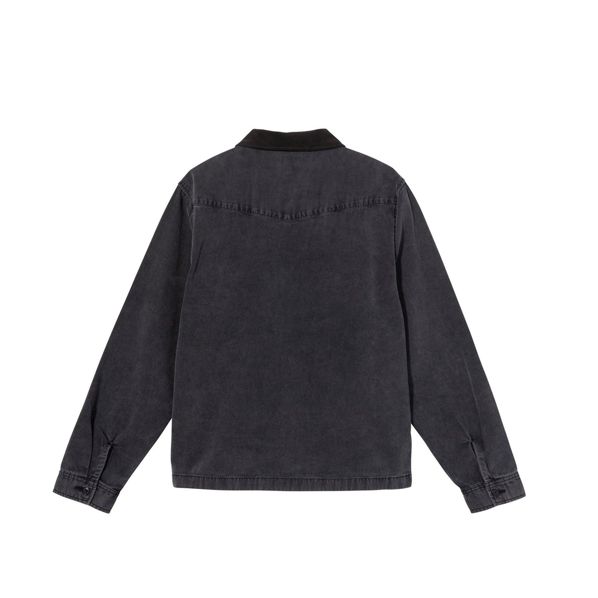 Stussy Washed Canvas Work Shirt in Black