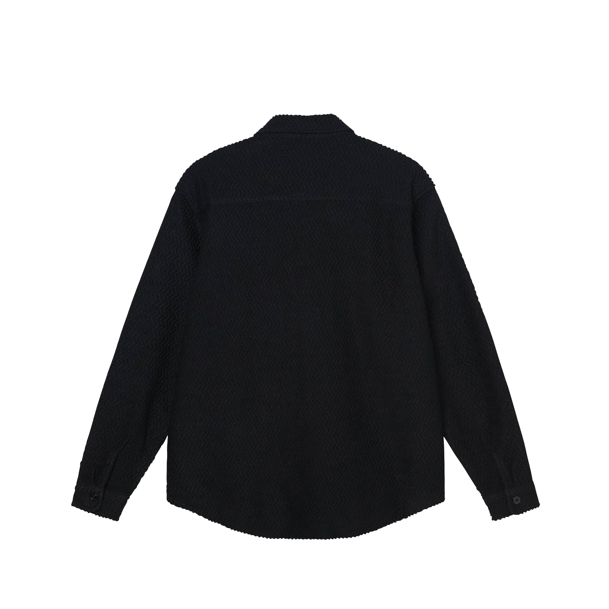 Stussy Mens Textured Wool CPO LS Shirt 'Black'