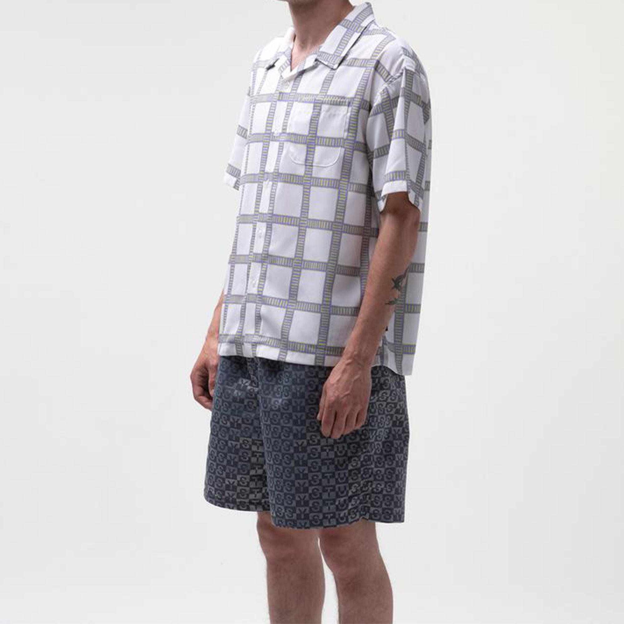 STUSSY CHECK NYLON SHORT