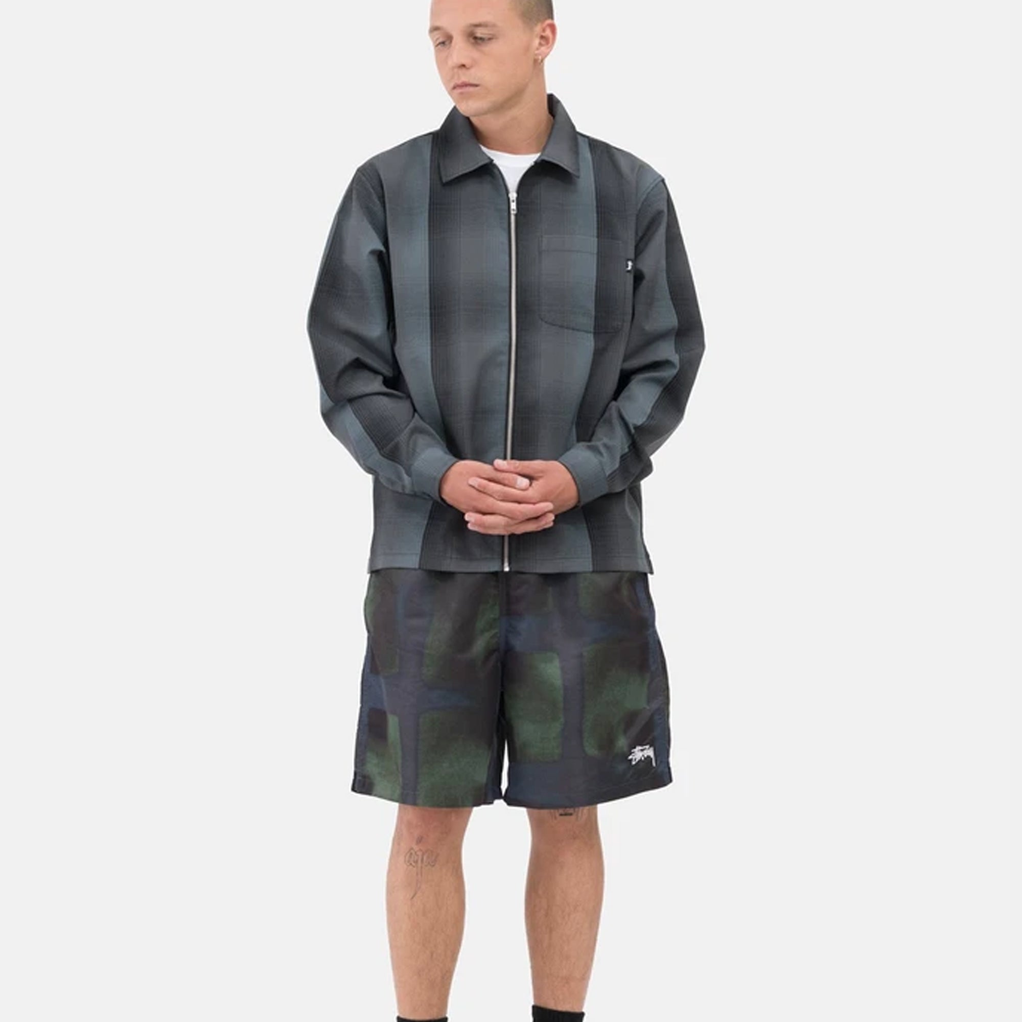Stussy Mens Dyed Plaid Water Short 'Green'