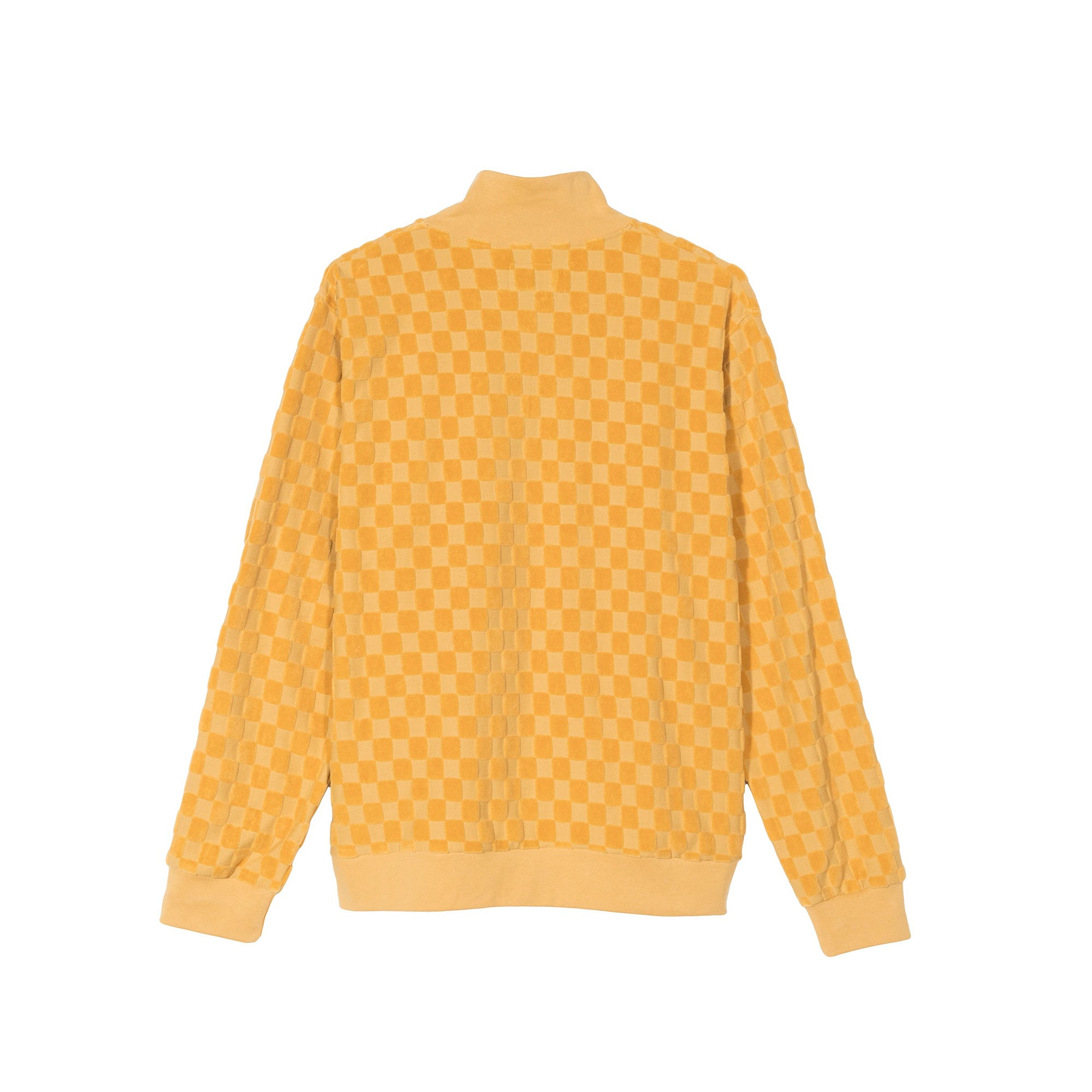 Stussy Mens Check Long Sleeve Mock Zip Pullover