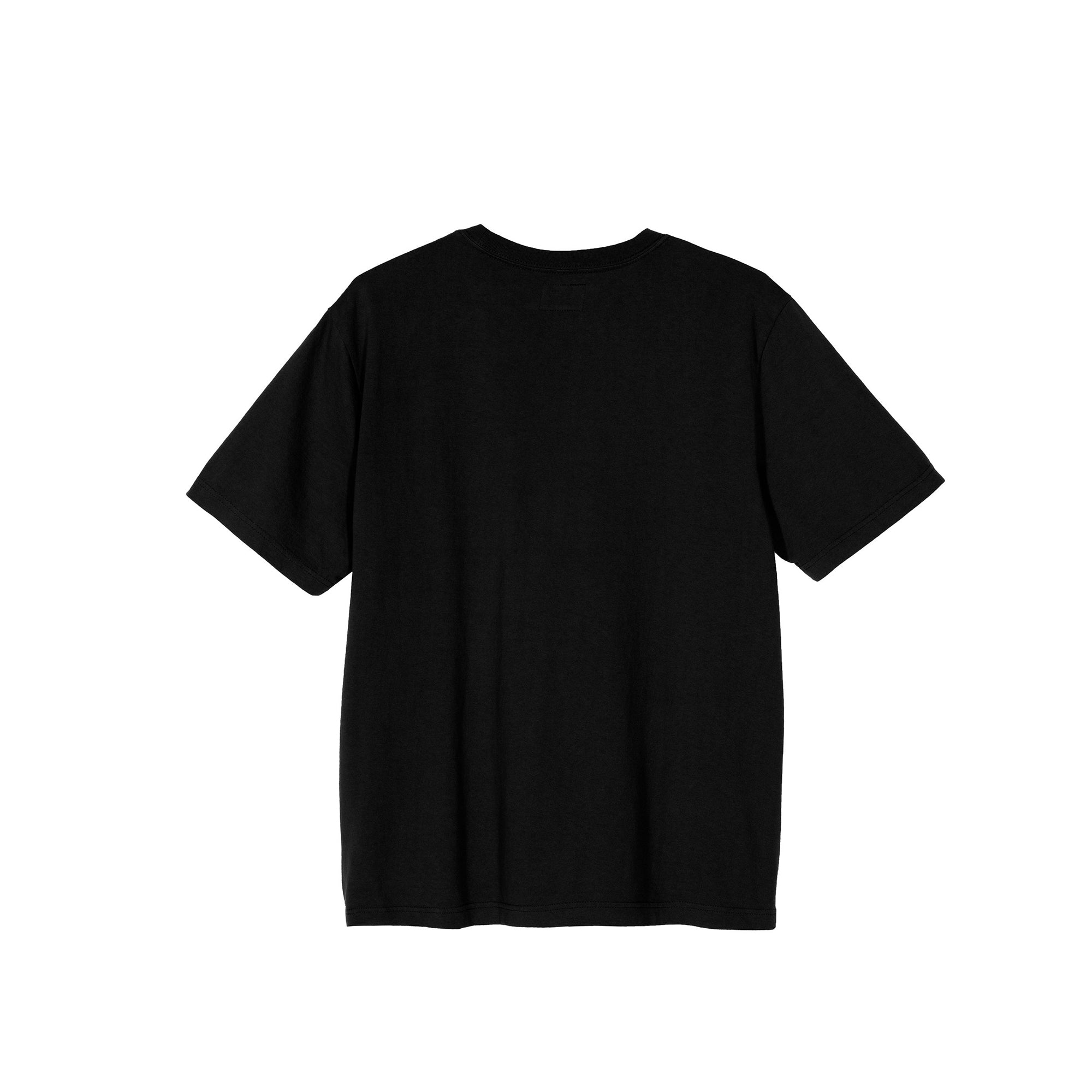 Stussy Mens Stock Logo Black SS Crew