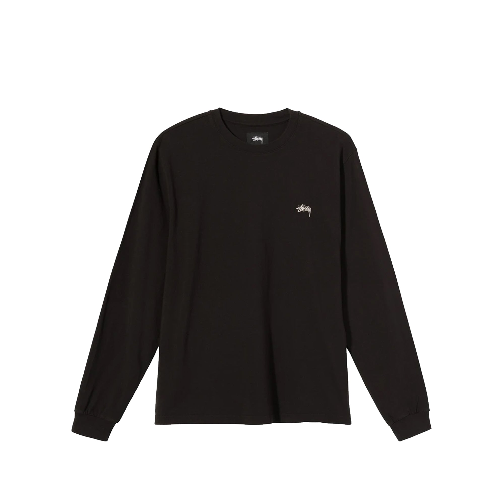 Stussy Mens Stock Logo LS Crew 'Black'