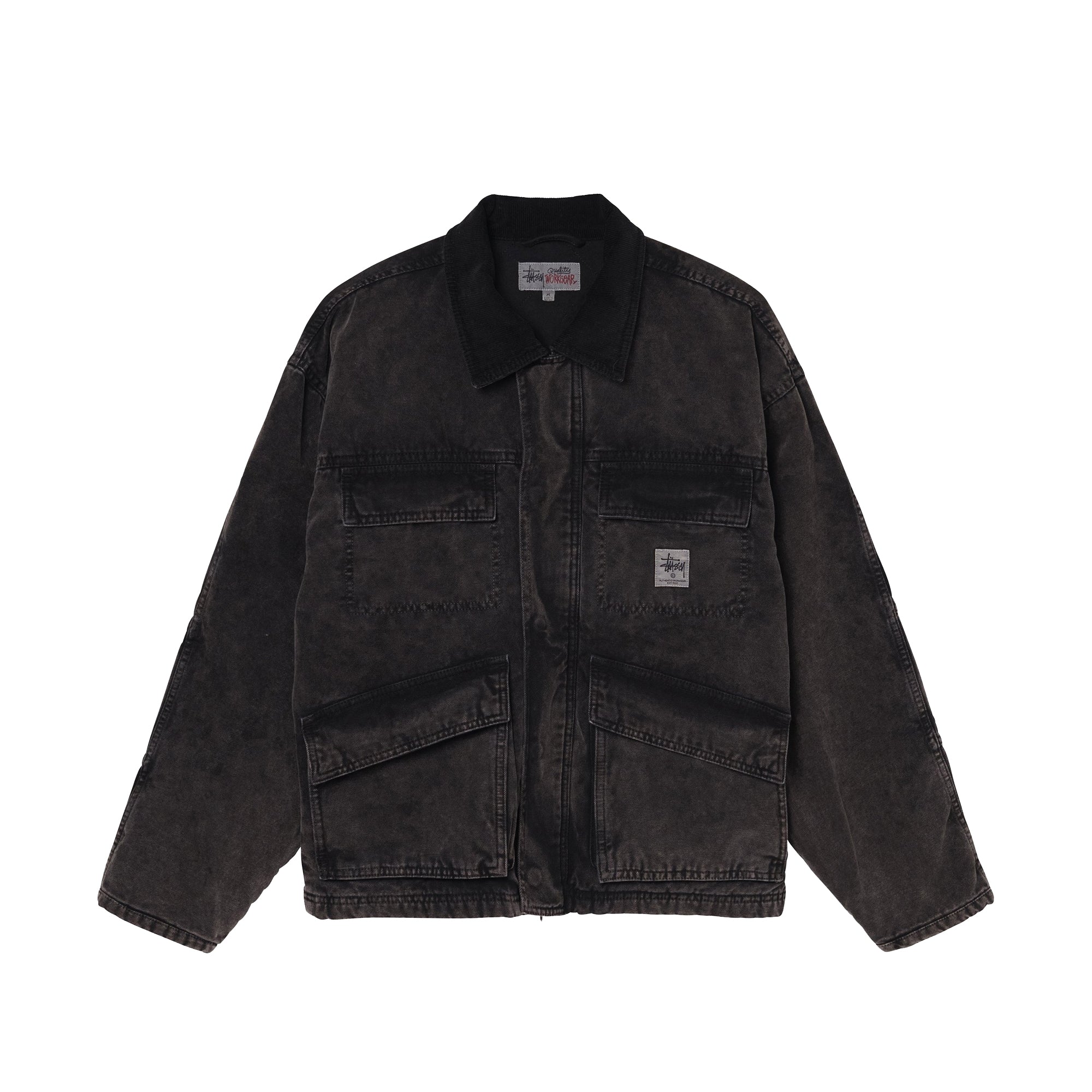 Stussy Mens Washed Canvas Shop Jacket 'Black'