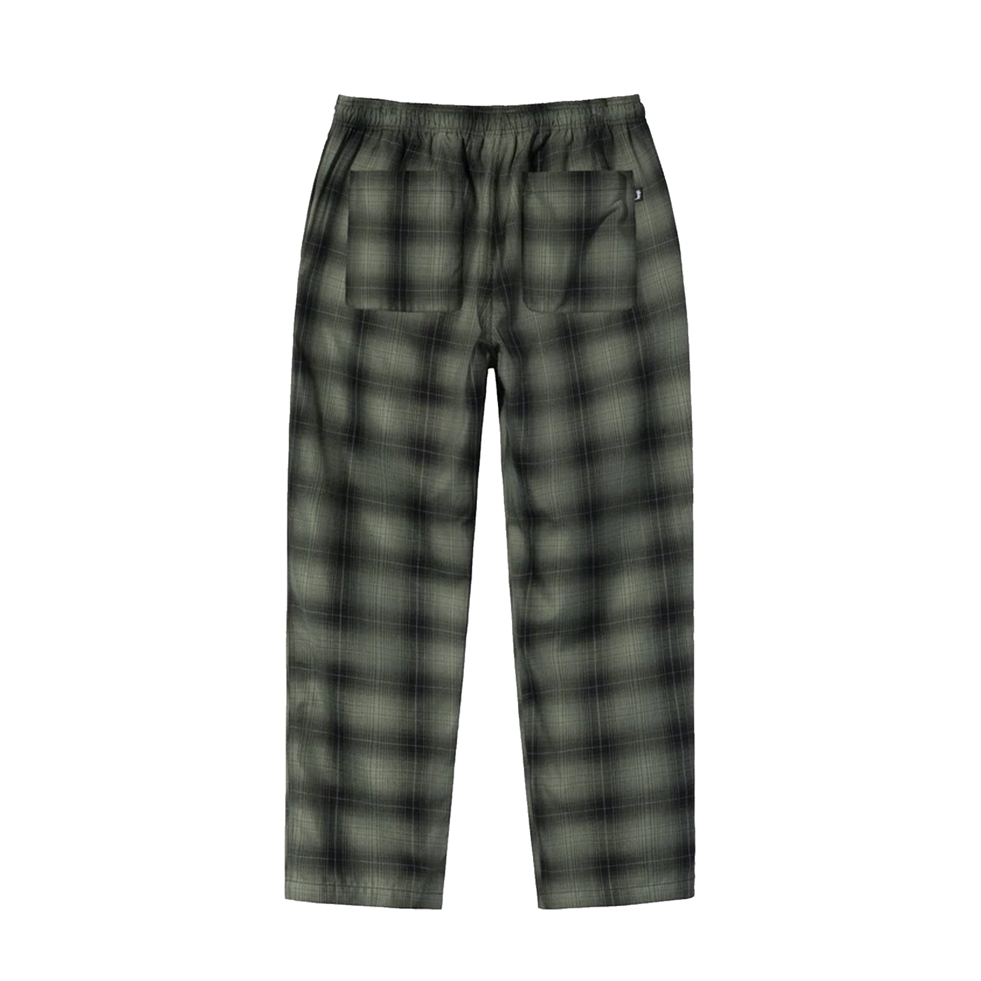 Stussy Mens Shadow Plaid Relaxed Pants 'Olive'