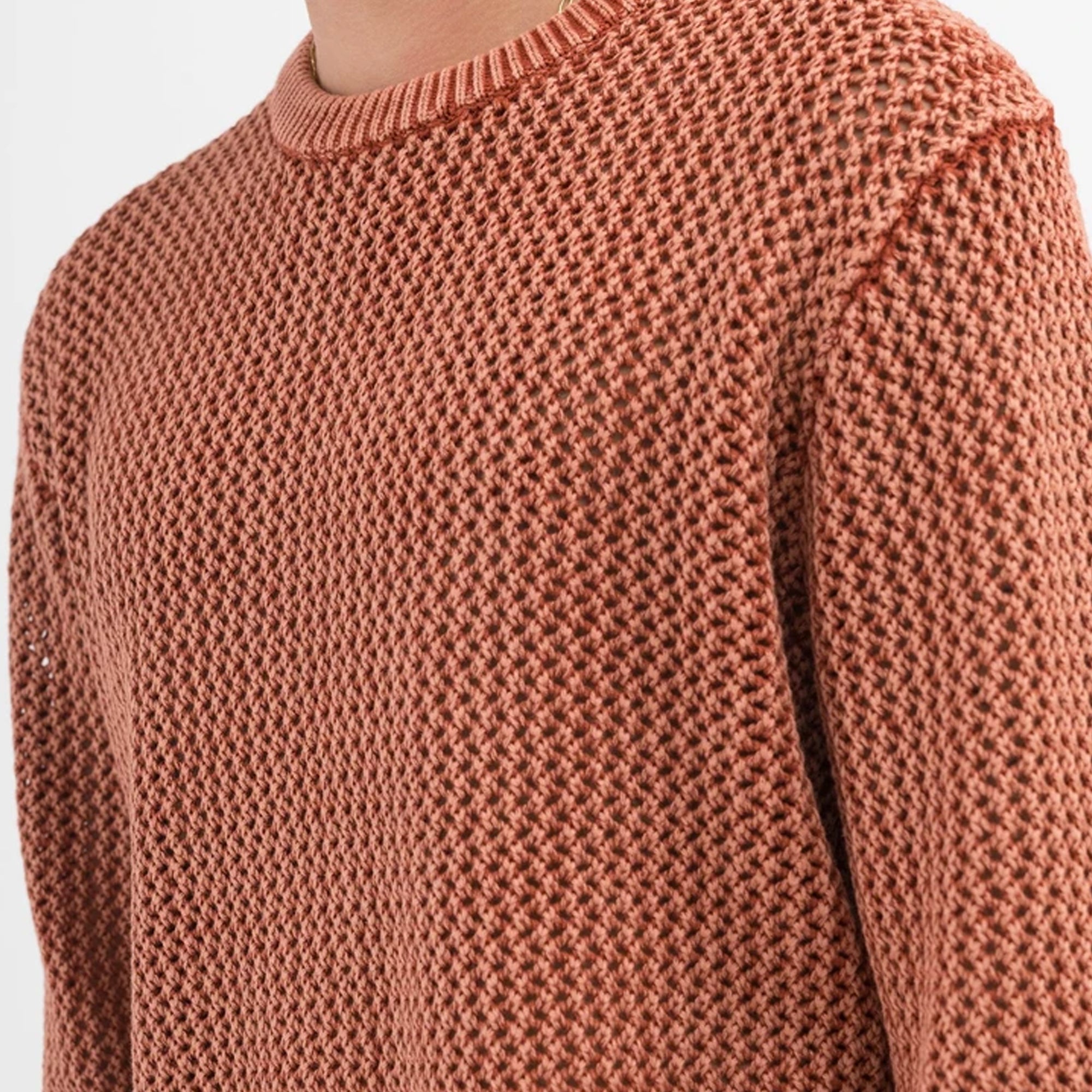 Stussy Mens Pig. Dyed Loose Gauge Sweater 'Salmon'