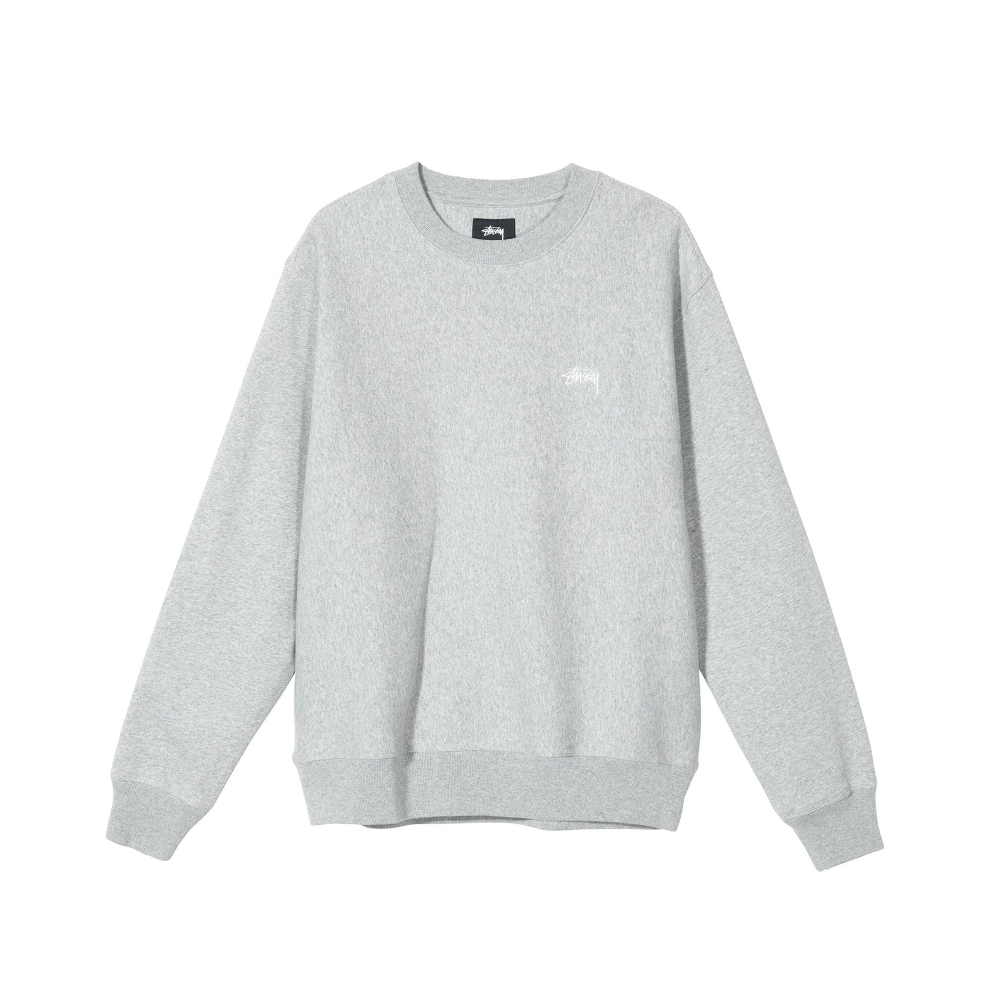 Stussy Mens Stock Logo Crew 'Grey Heather'